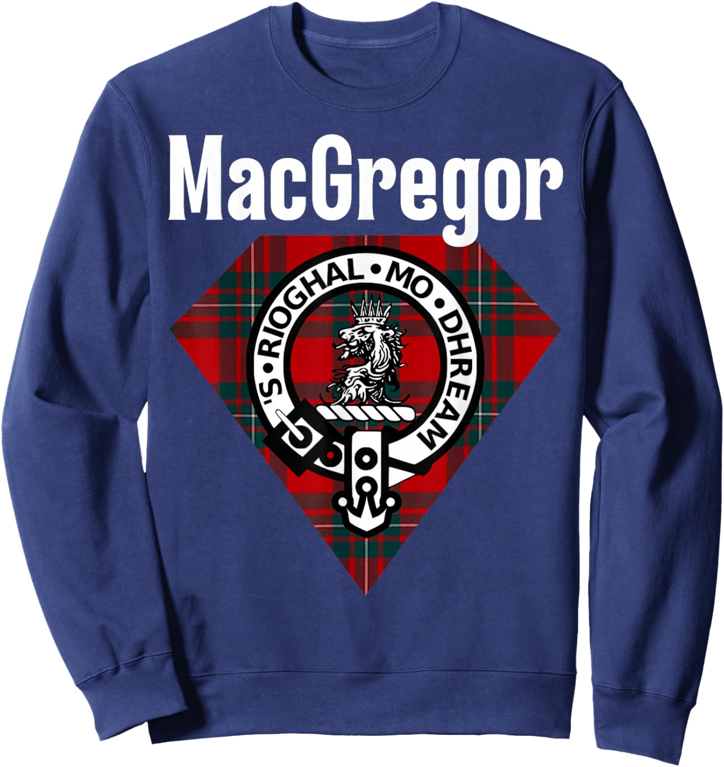 MacGregor Clan Scottish Name Coat Of Arms Tartan Sweatshirt - Sweatshirt | Navy