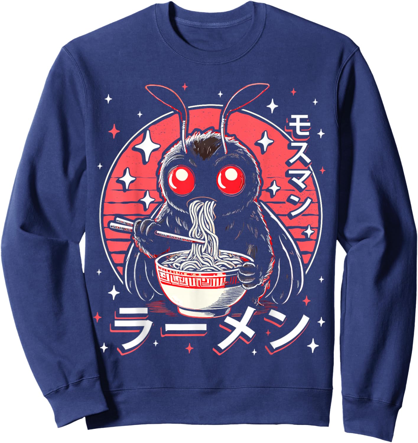 Kawaii Mothman Ramen Japanese Noodles Aesthetic Otaku Lover Sweatshirt - Sweatshirt | Navy