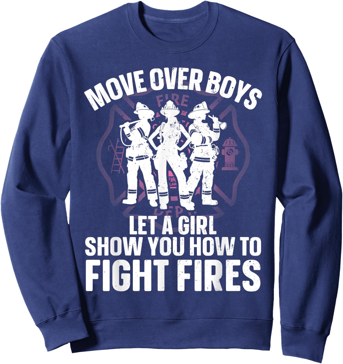 Firefighter Art Girls Firefighting Firefighter Sweatshirt - Sweatshirt | Navy