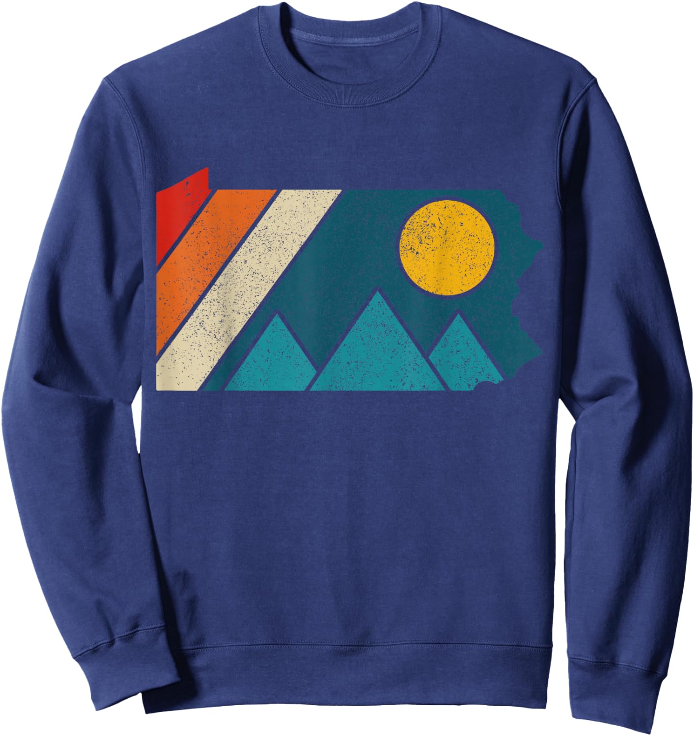 Pennsylvania Vintage State Map Mountains Hiking Pride Sweatshirt - Sweatshirt | Navy