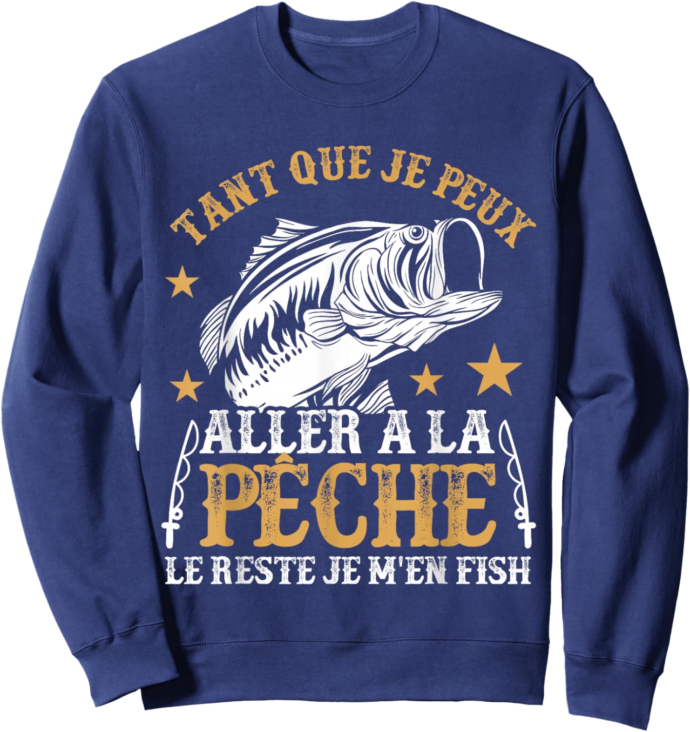 Funny Fisherman Shirt Fish Fishing Humor Fisherman , Black, S Sweatshirt - Sweatshirt | Navy