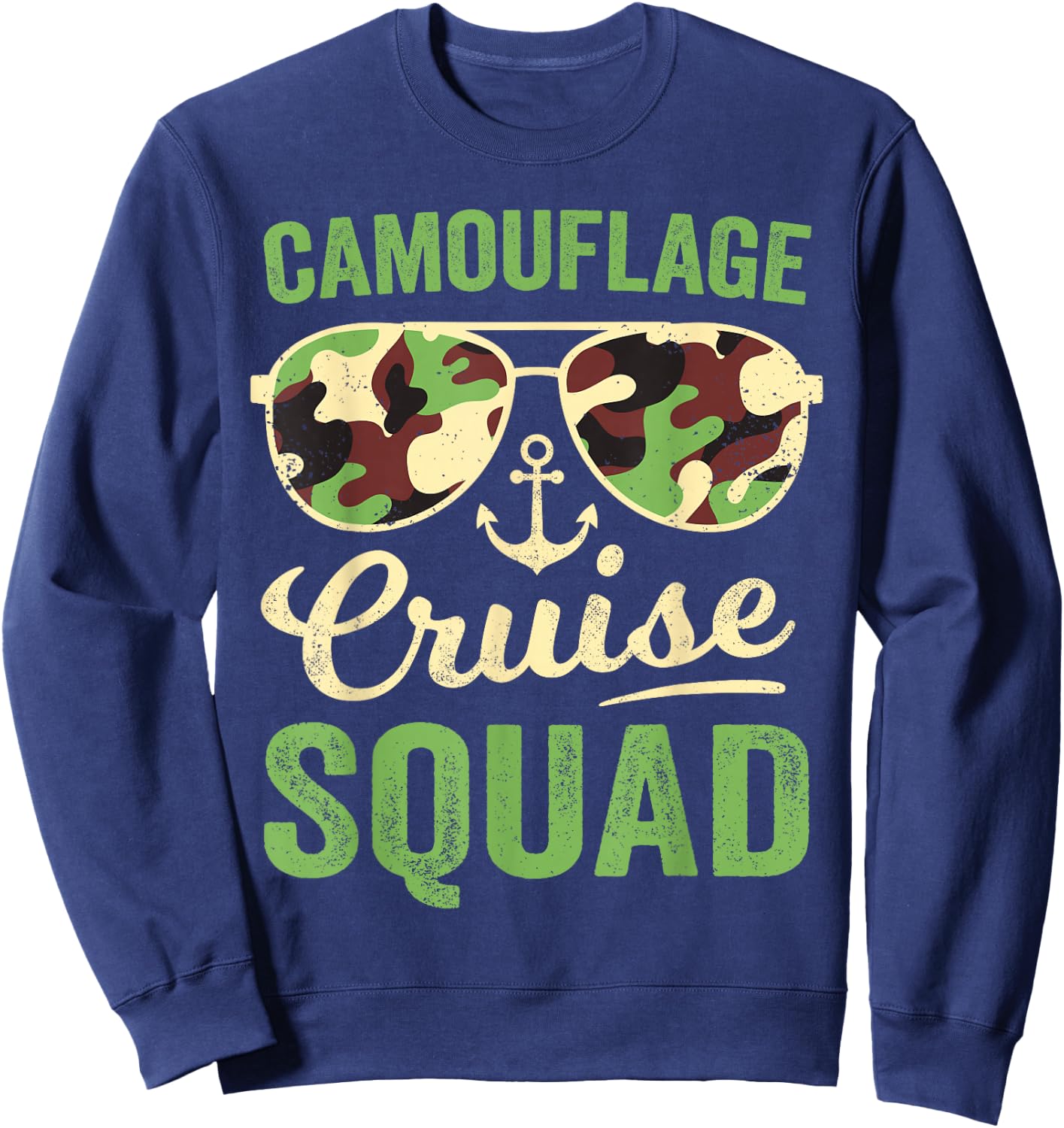 Camouflage Cruise Squad Retro Vintage Family Matching Camo Sweatshirt - Sweatshirt | Navy