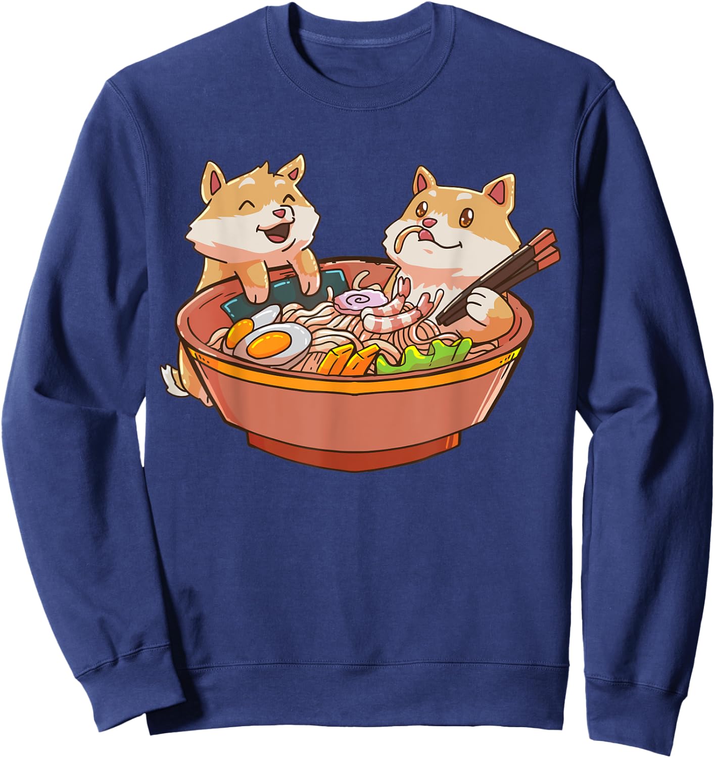 Shiba Inu Dog Ramen Bowl Anime Kawaii Japanese Gift Sweatshirt - Sweatshirt | Navy
