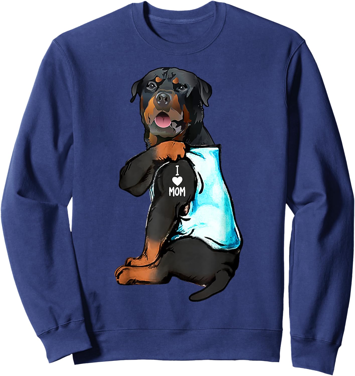 Rottweiler I Love Mom Tattoo Sweatshirt - Sweatshirt | Navy