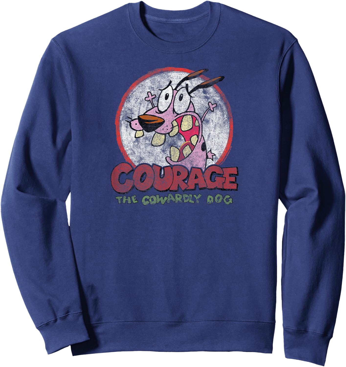 Courage The Cowardly Dog Vintage Courage Sweatshirt - Sweatshirt | Navy