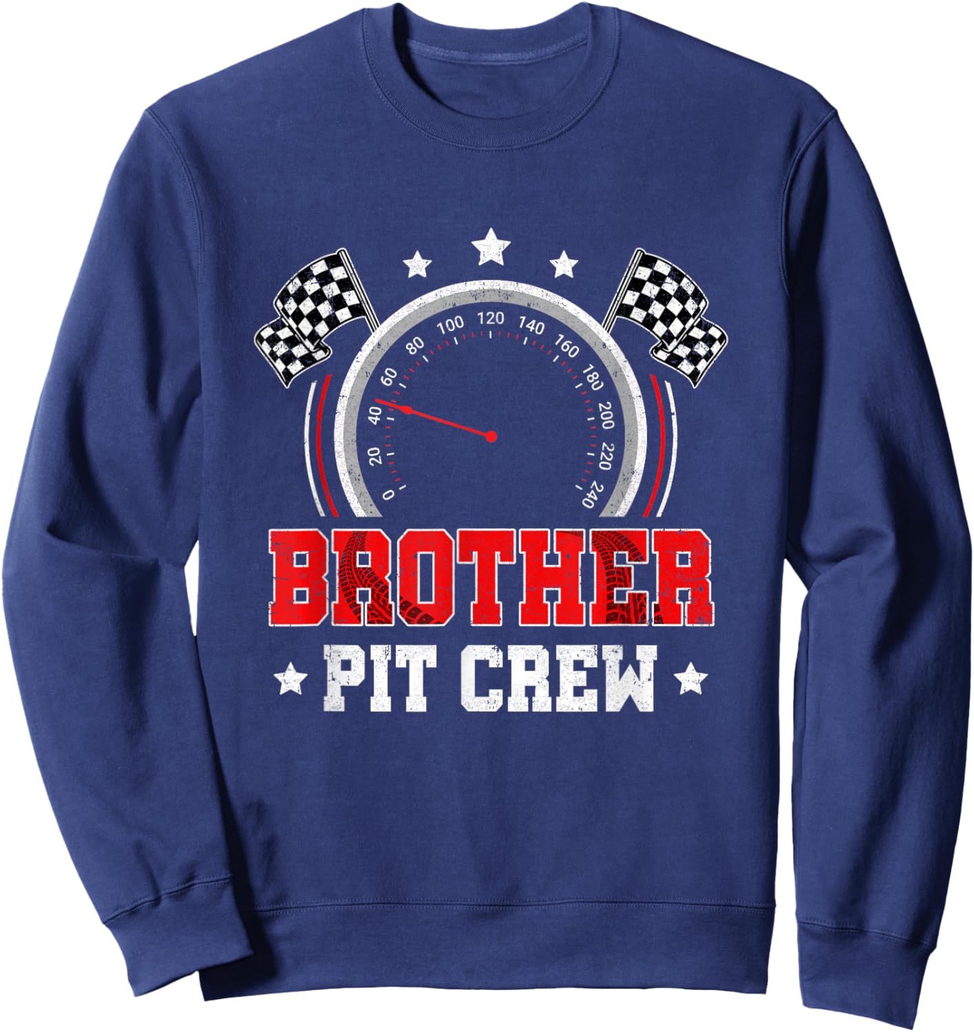 Brother Pit Crew Race Car Birthday Party Racing Family Sweatshirt - Sweatshirt | Navy