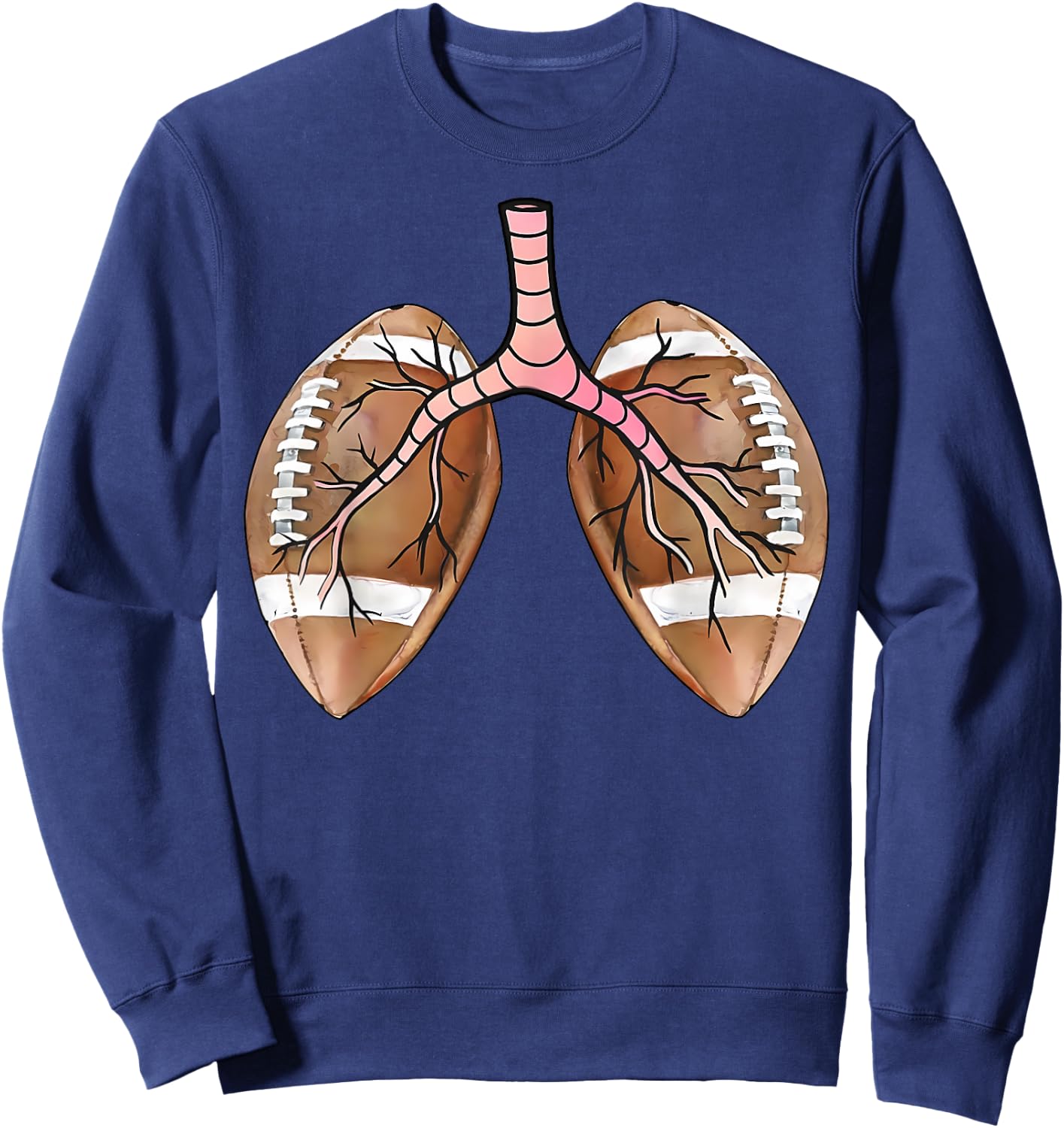 Football Lungs Respiratory Therapist Nurse Football Nursing Sweatshirt - Sweatshirt | Navy