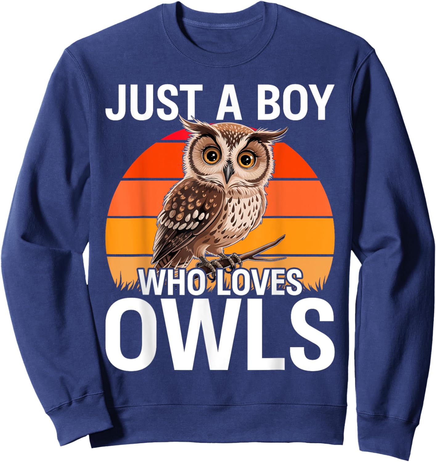 Just a Boy Who Loves Owls For Toddlers Boys Kids Birds Lover Sweatshirt - Sweatshirt | Navy