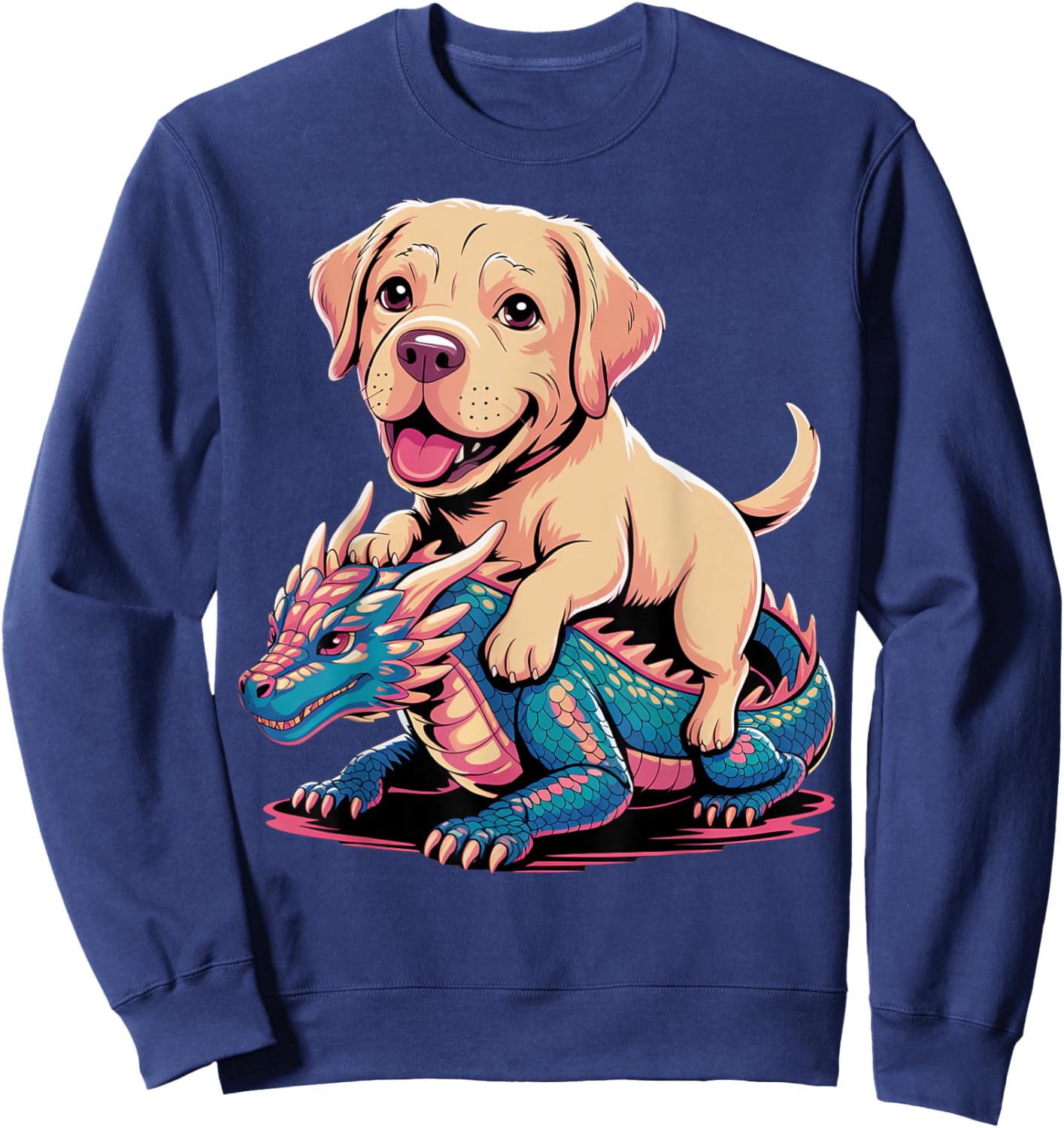 Cute Labrador Riding Dragon Sweatshirt - Sweatshirt | Navy