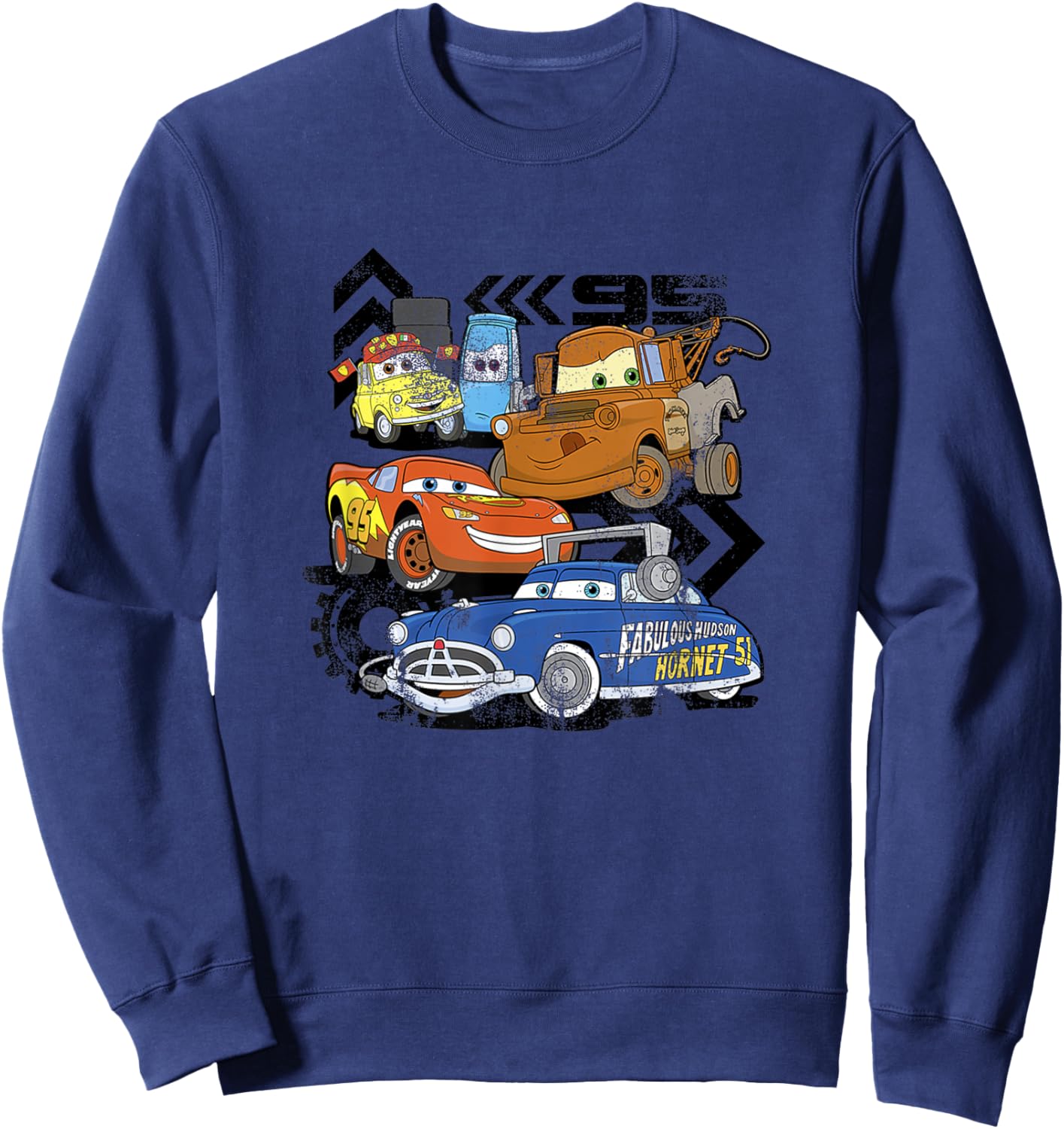 Disney Pixar Cars Radiator Springs Residents Distressed V2 Sweatshirt - Sweatshirt | Navy
