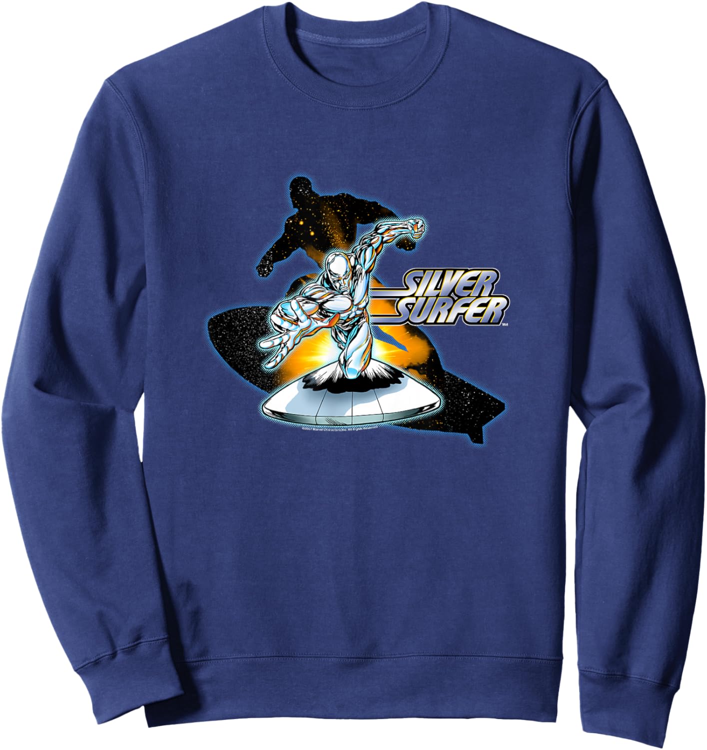 Marvel Comics Retro Classic Silver Surfer Space Epic Poster Sweatshirt - Sweatshirt | Navy