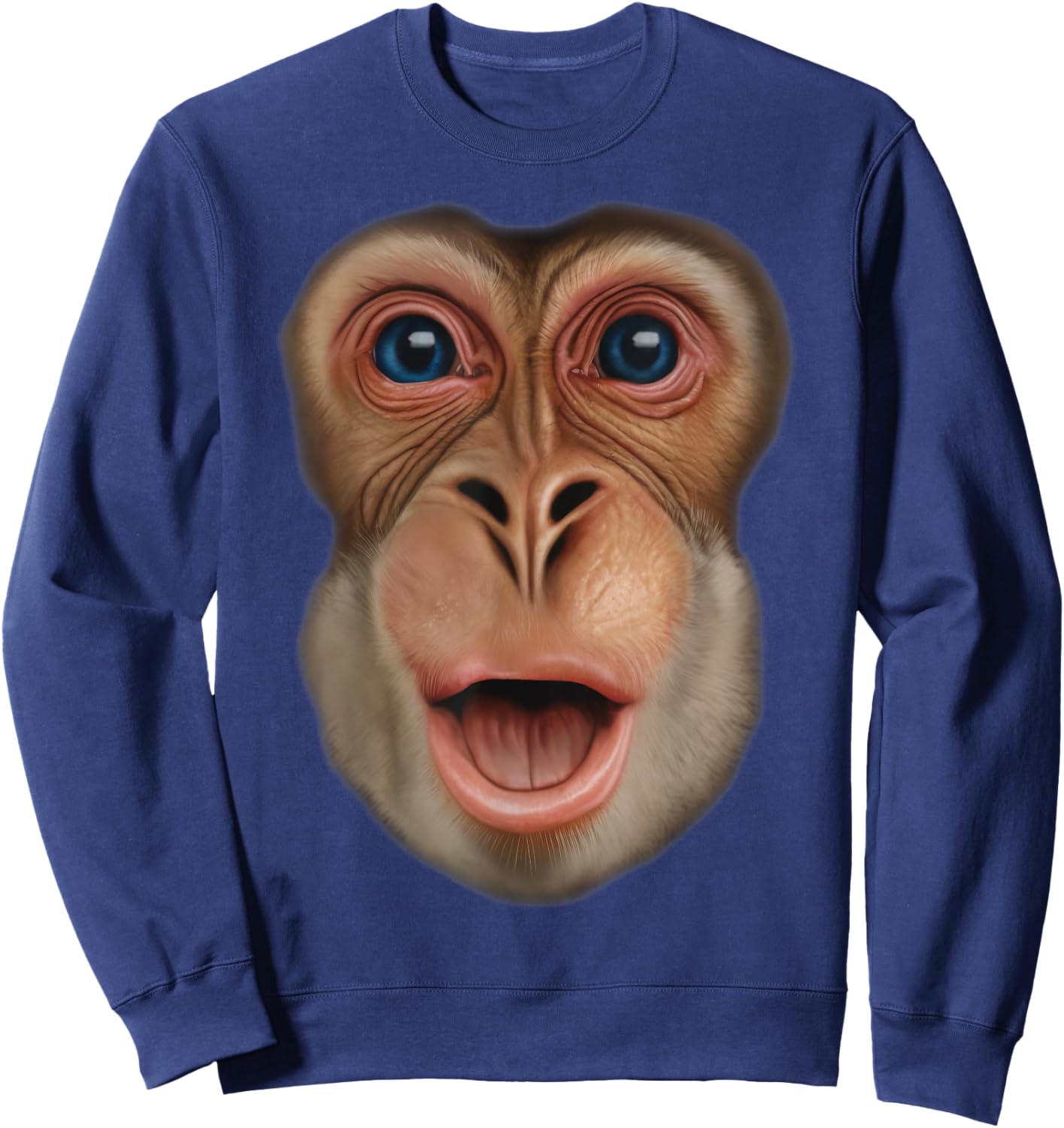 Monkey Stomach Funny Meme Ape Sweatshirt - Sweatshirt | Navy