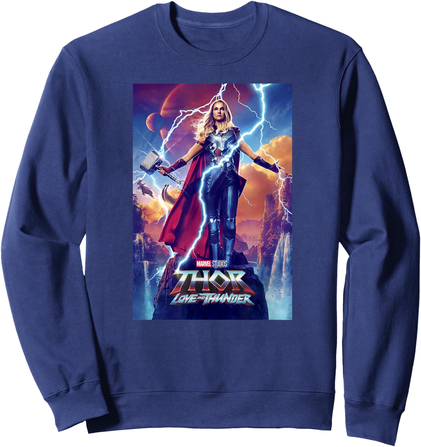 Marvel Thor: Love and Thunder Lady Thor Poster Sweatshirt - Sweatshirt | Navy