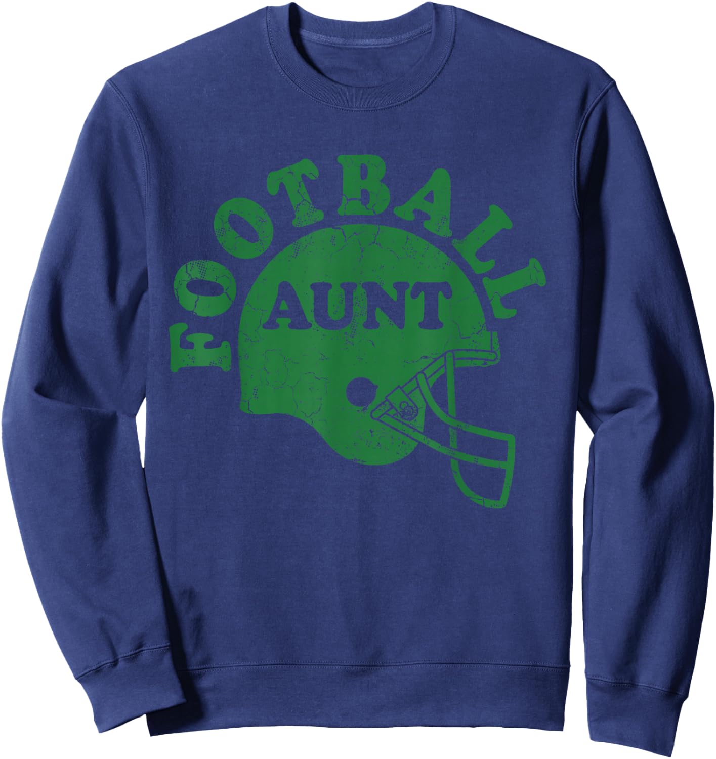Football Aunt Green Helmet Game Day Auntie Sport Sweatshirt - Sweatshirt | Navy