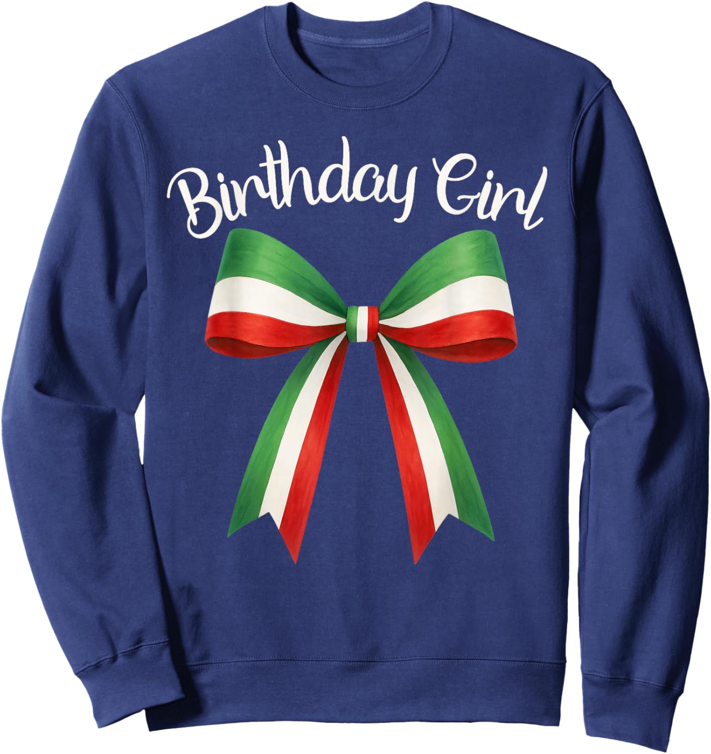Italian Birthday Girl Cute Italia Coquette Bow Birthday Girl Sweatshirt - Sweatshirt | Navy
