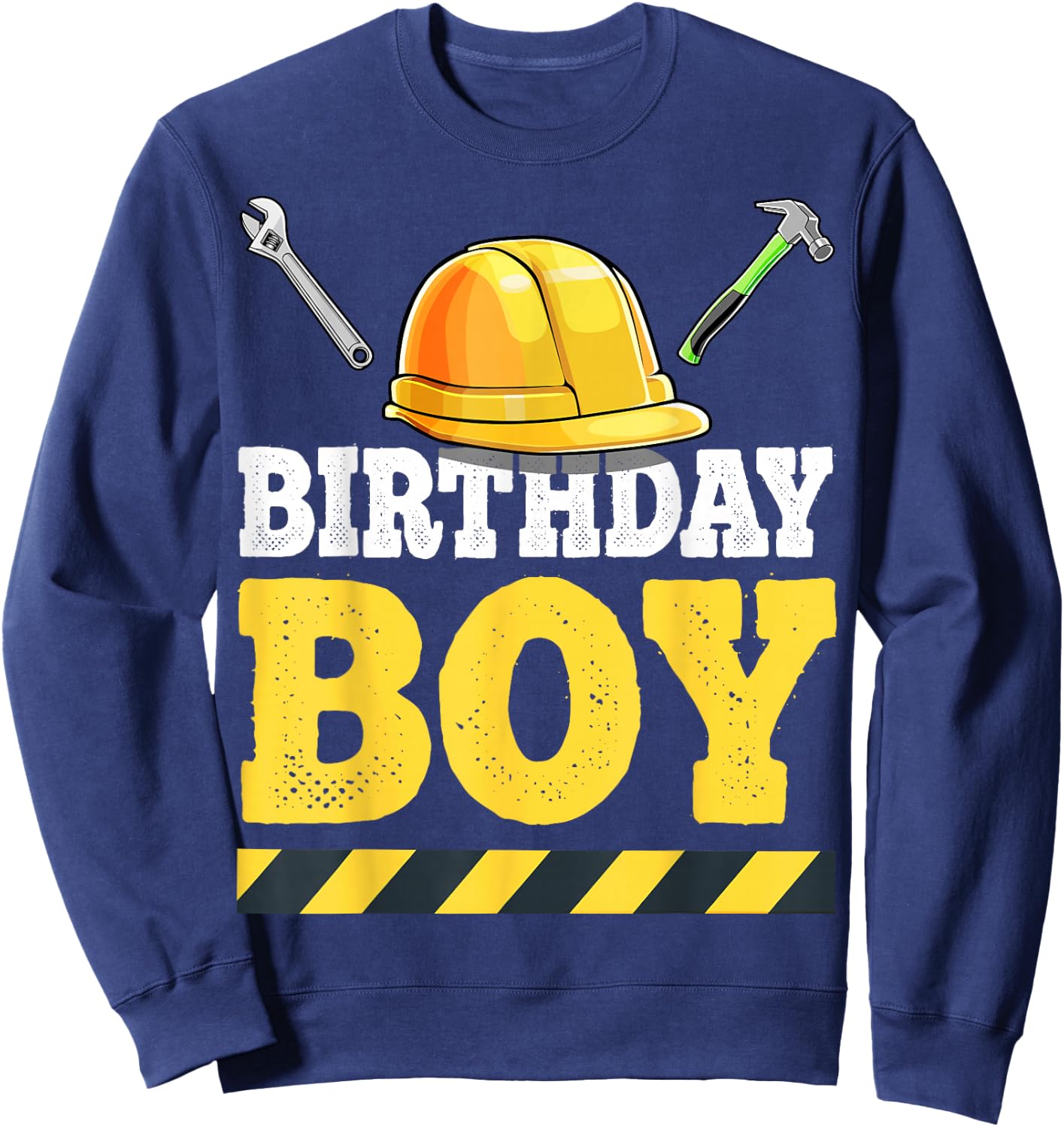 Birthday Boy Construction Birthday Party Hat Boys Gift Sweatshirt - Sweatshirt | Navy