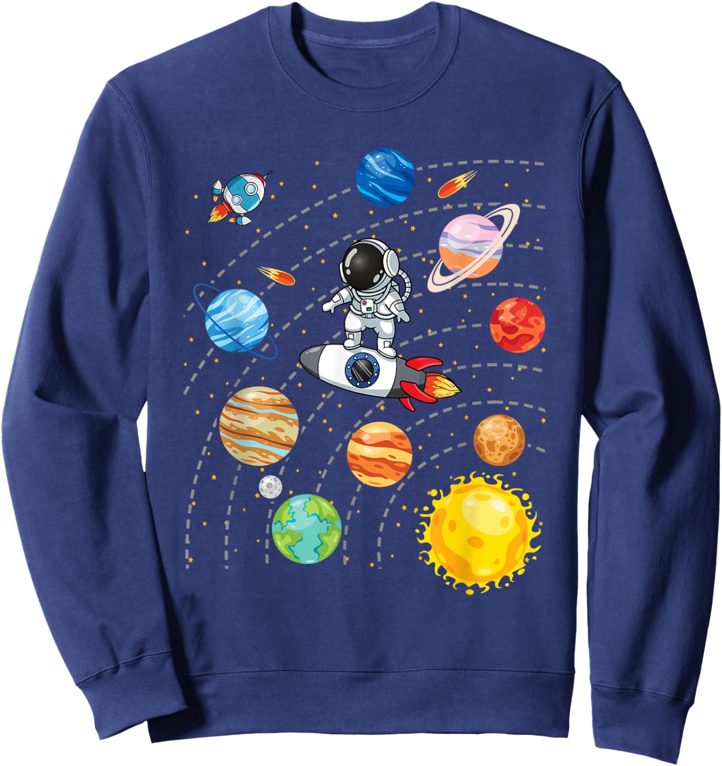 Solar System Planets Science Space Astronaut Universe Galaxy Sweatshirt - Sweatshirt | Navy
