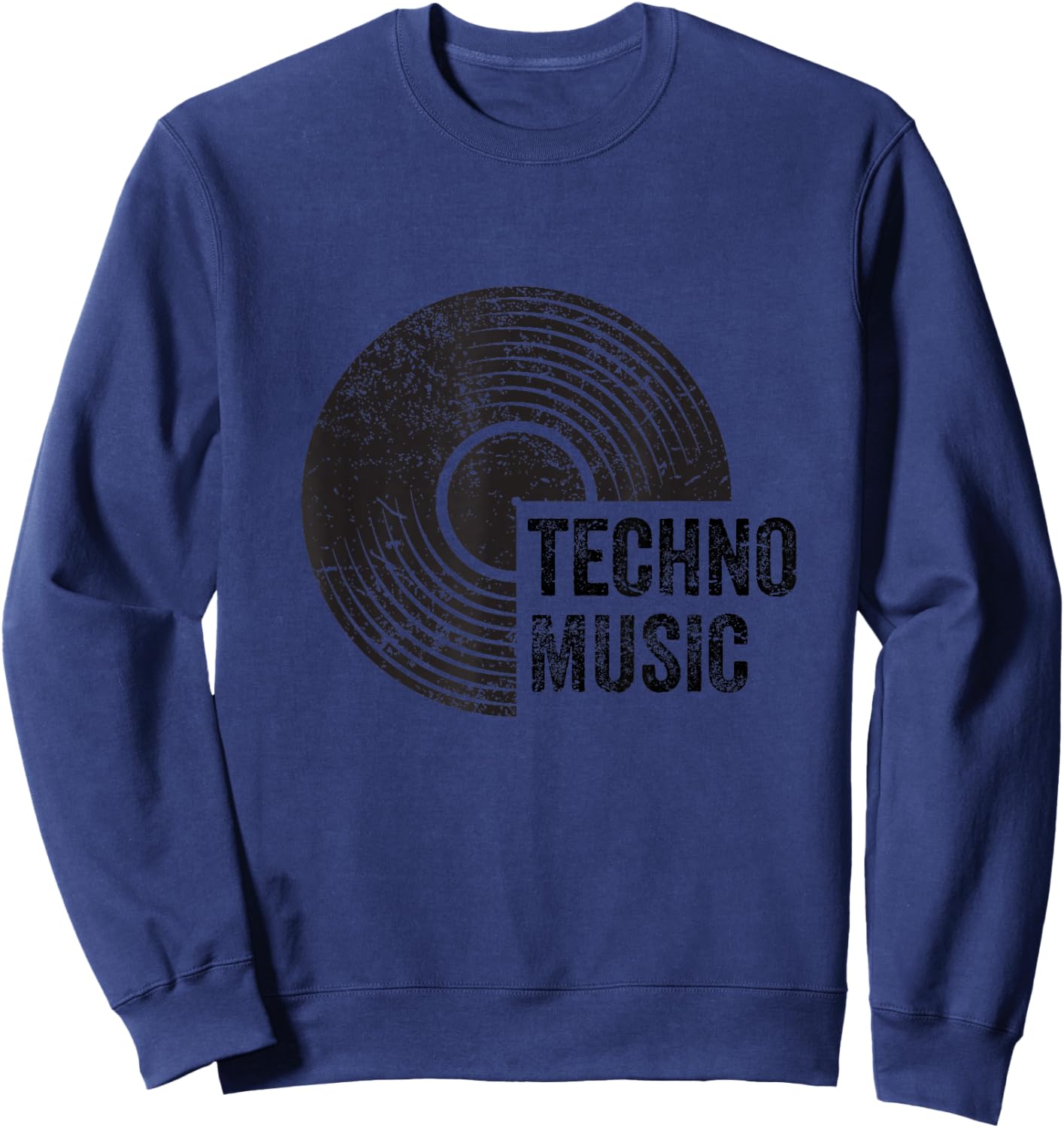 Vintage Techno Musikhemd aus Vinyl, Partyoutfit Sweatshirt - Sweatshirt | Navy