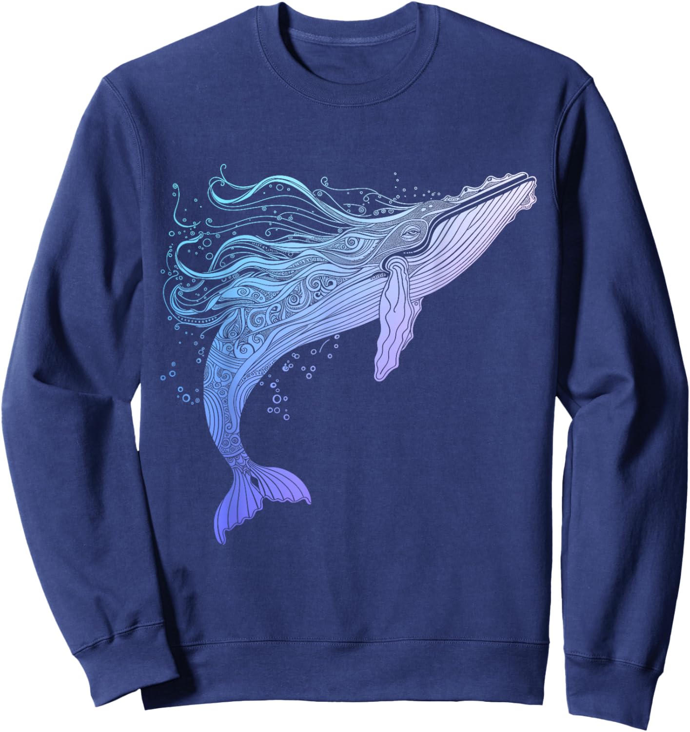 Blue Whale Humpback Whale Lover Sweatshirt - Sweatshirt | Navy