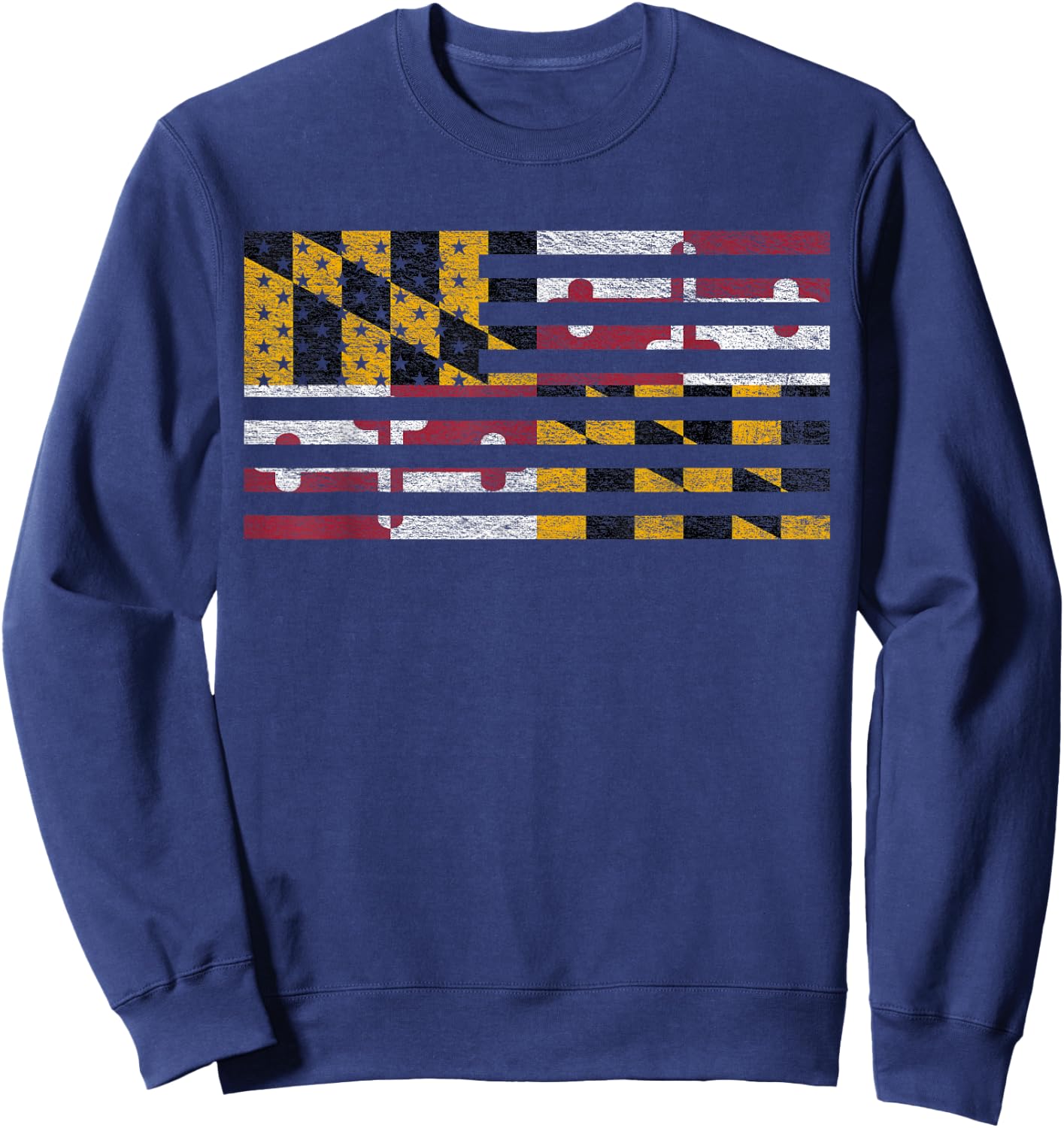 Maryland State Flag Usa United States American Flag Sweatshirt - Sweatshirt | Navy