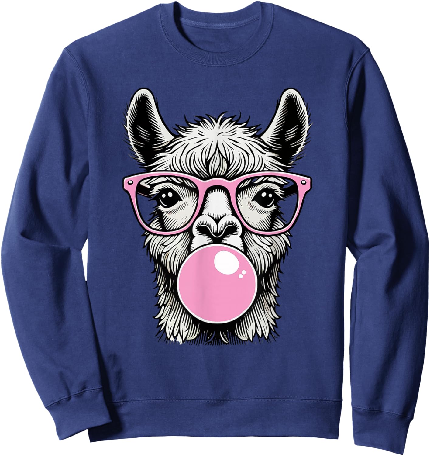 Cute Llama Shirt Funny Llama Lovers Sweatshirt - Sweatshirt | Navy