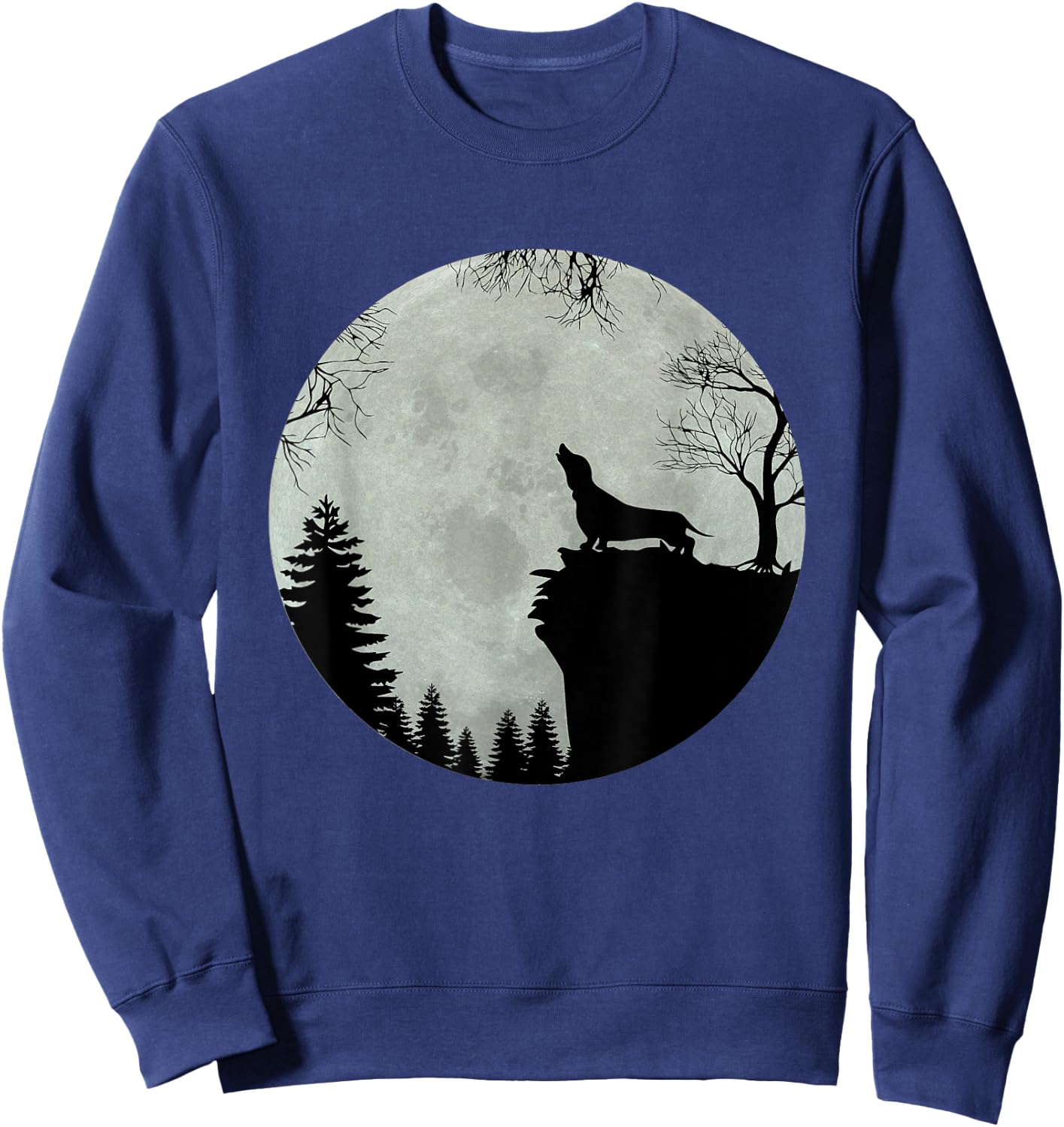 Dachshund Teckel Doxie Wiener Dog yowl yelp at full moon Women Kids Sweatshirt - Sweatshirt | Navy