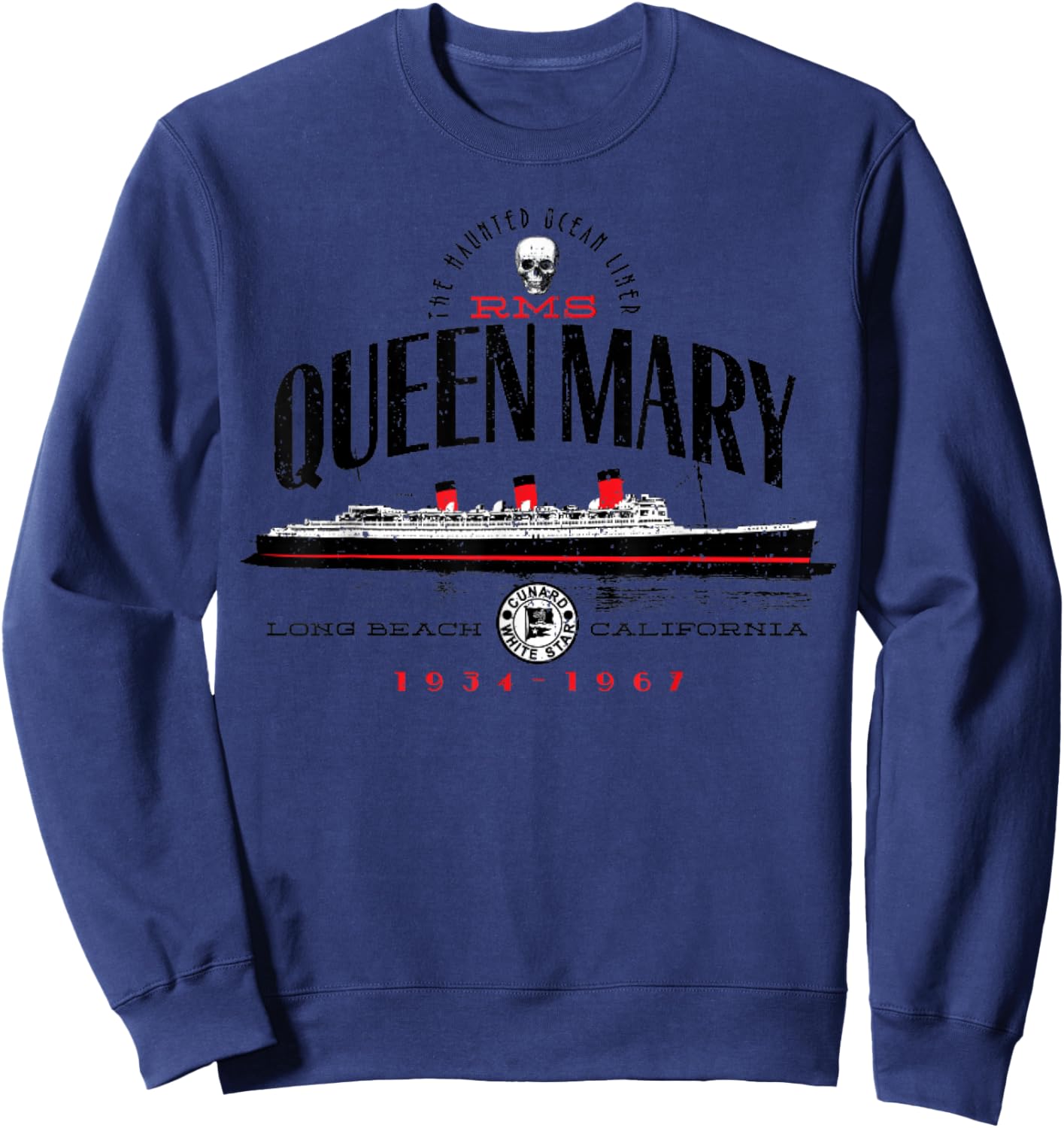 RMS Queen Mary The North Atlantic Ocean From 1936 To 1967 Sweatshirt - Sweatshirt | Navy