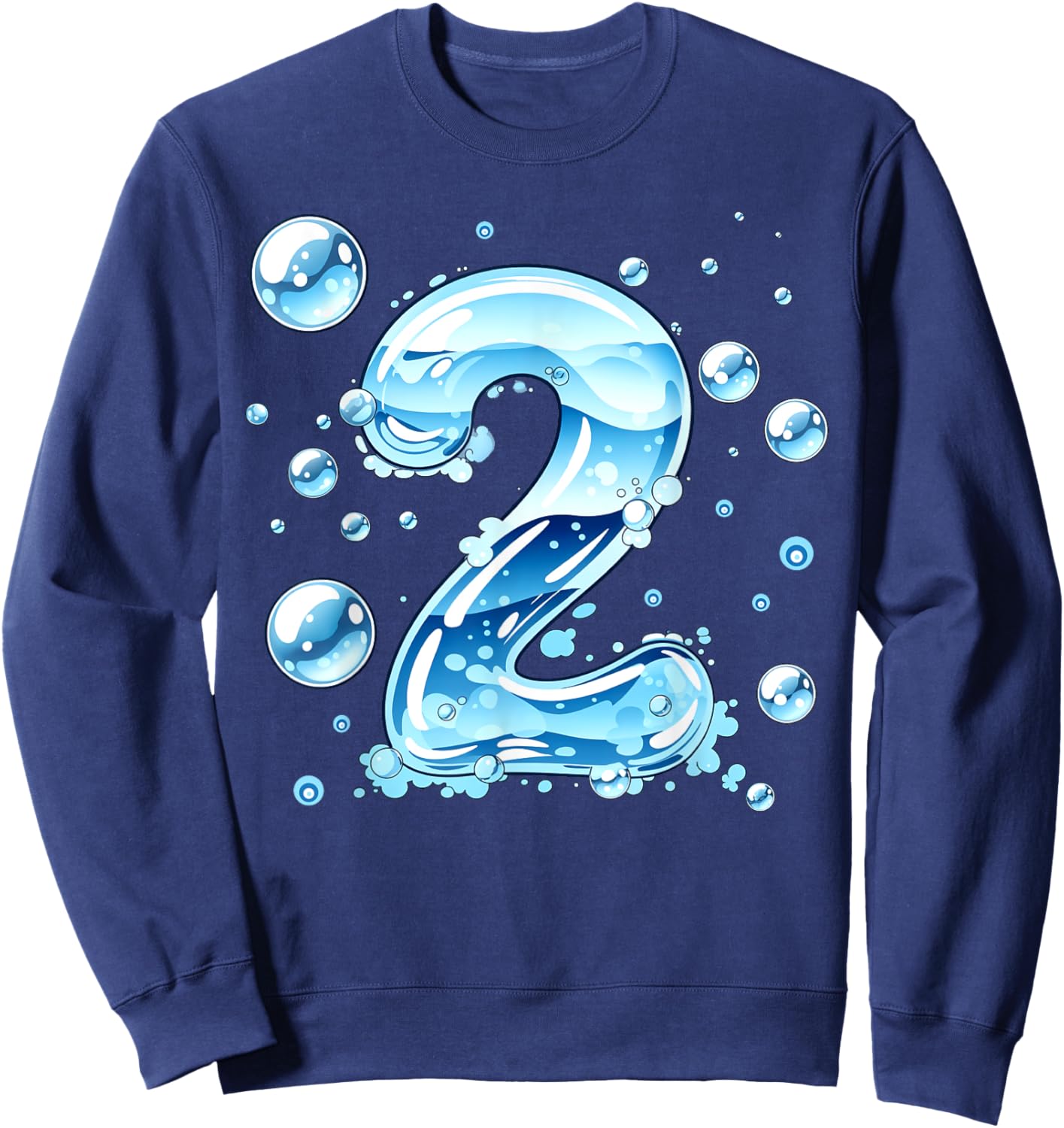 Kids 2nd Birthday Bubble Themed Birthday Party Sweatshirt - Sweatshirt | Navy