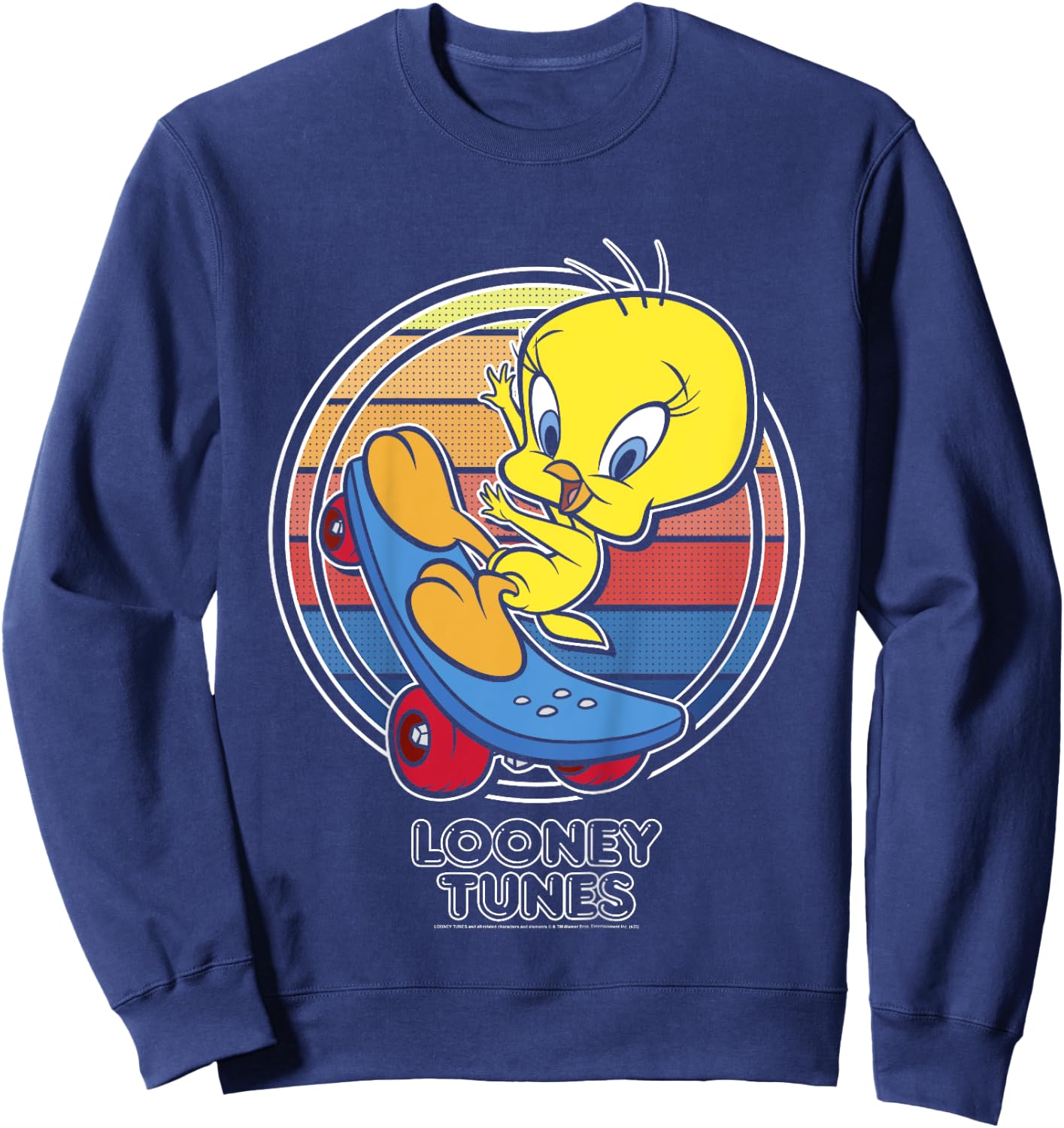 Kids Looney Tunes Tweety Bird Skate Portrait Sweatshirt - Sweatshirt | Navy