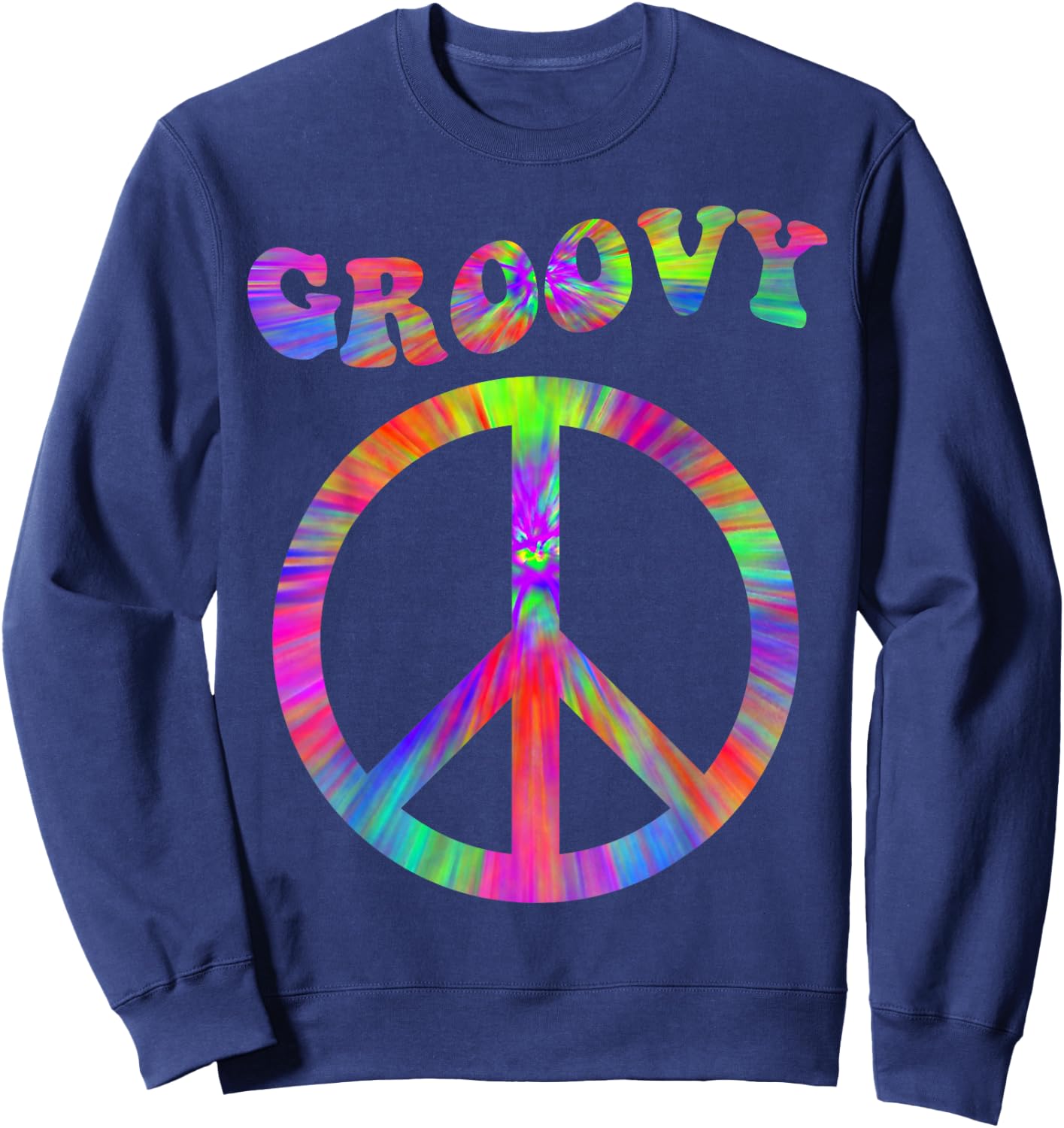 Groovy 70's Tie Dye Design Vintage 70s Gift Retro 70's des Sweatshirt - Sweatshirt | Navy