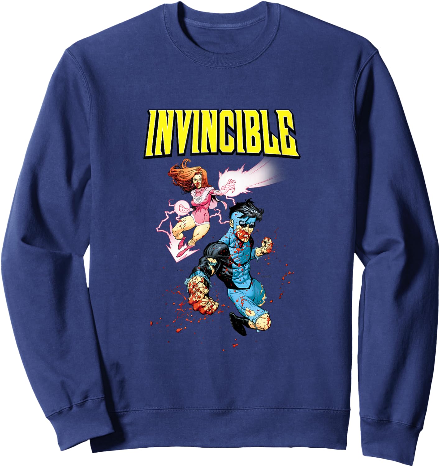 Invincible and Atom Eve Attack Sweatshirt - Sweatshirt | Navy