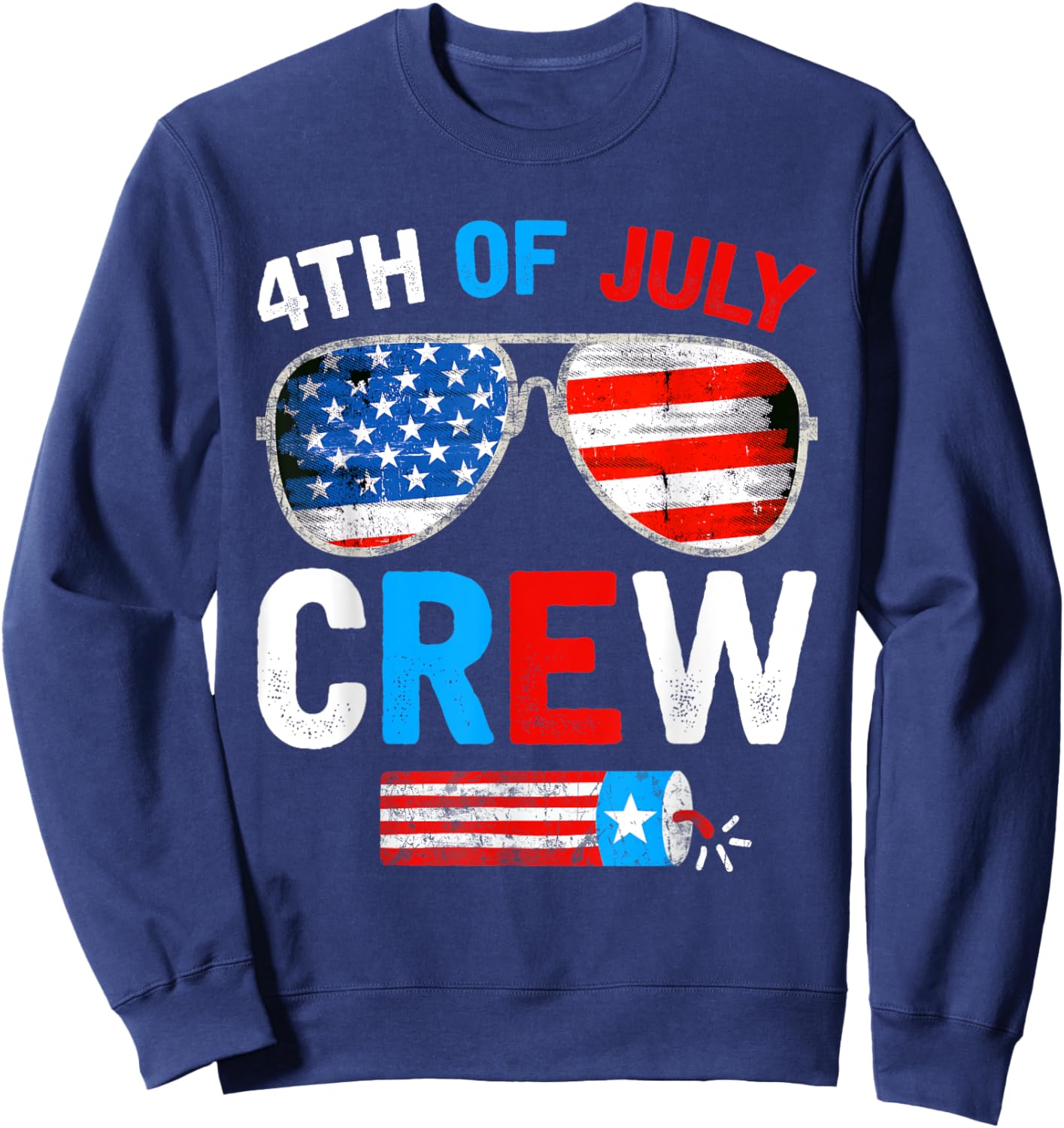 4th of July Crew Matching Family Outfits Men Women Kids Fun Sweatshirt - Sweatshirt | Navy