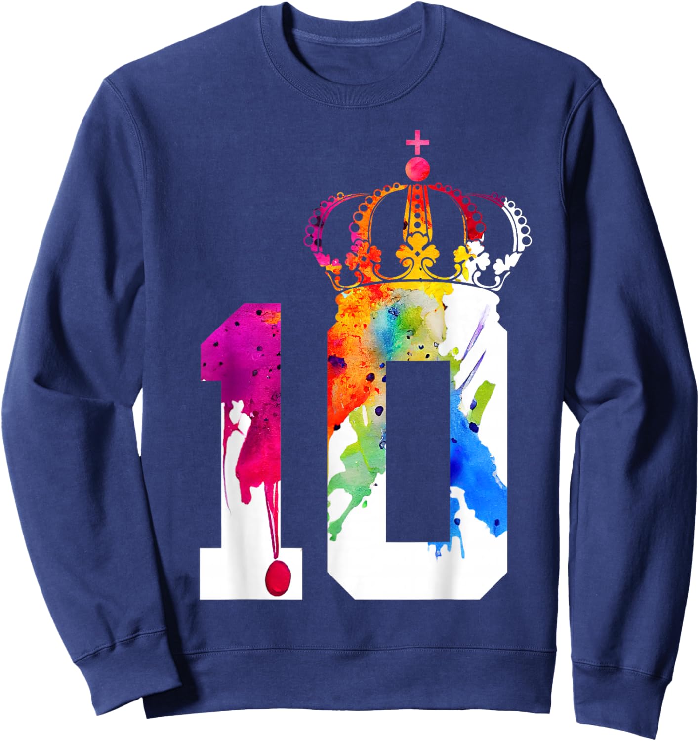 Queen 10 Years King 10th Birthday Sweatshirt - Sweatshirt | Navy