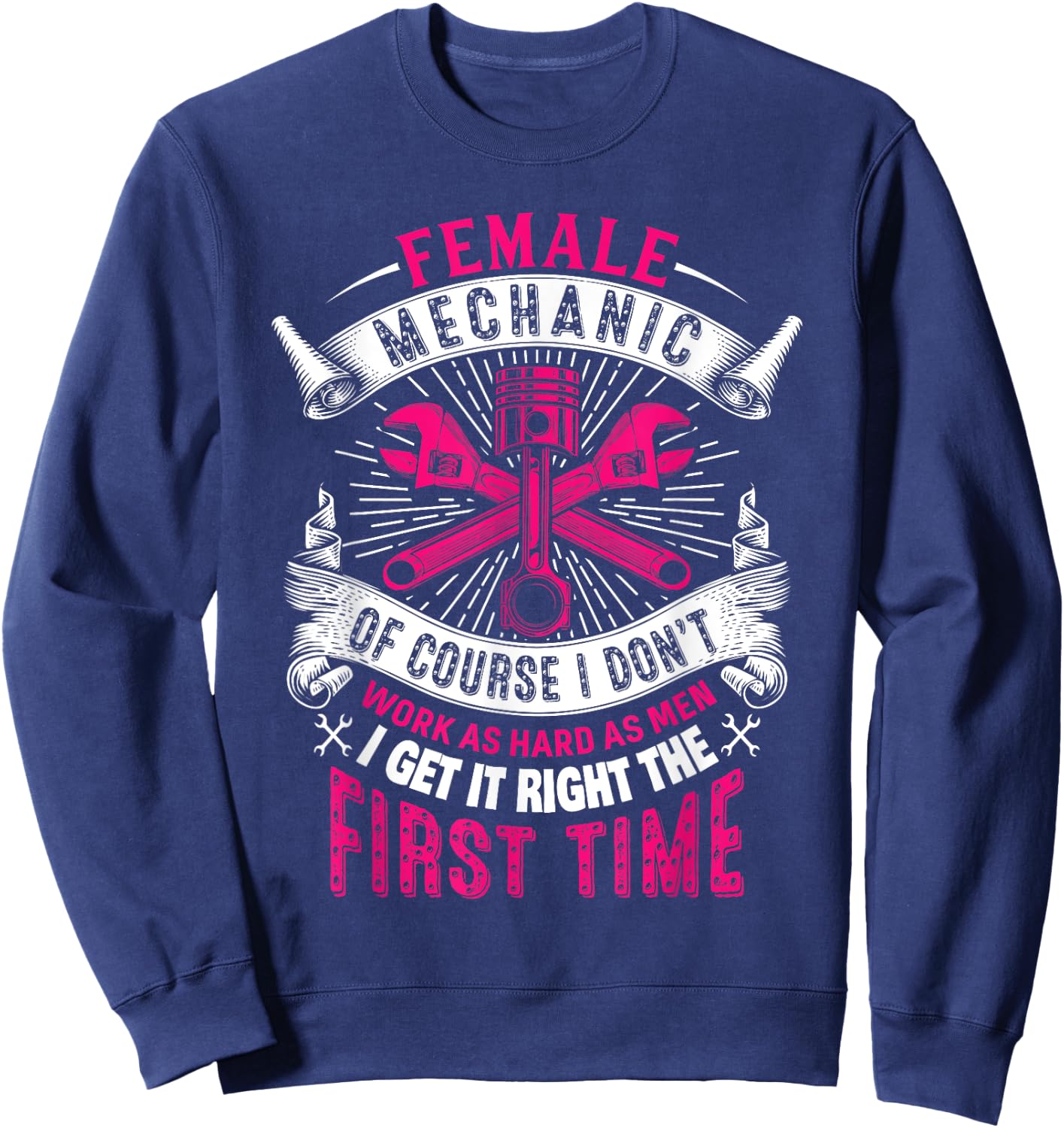 Female Mechanic Girl Car Repair Funny Sweatshirt - Sweatshirt | Navy