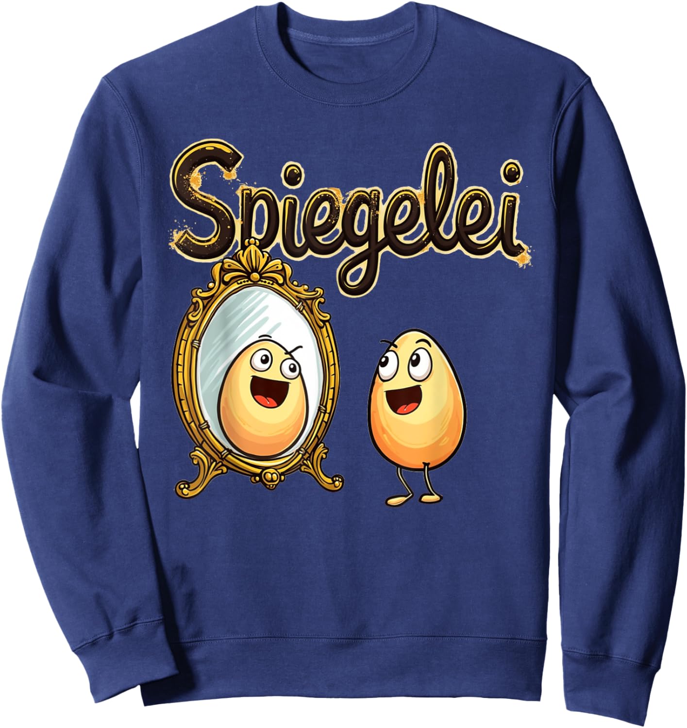 Spiegelei | Lustiger Wortwitz Ei im Spiegel = Spiegelei Sweatshirt - Sweatshirt | Navy