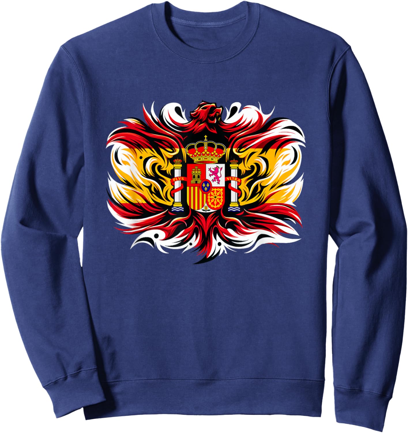 Spanish Banner Fan Spain Flag Retro Art Eagle Sweatshirt - Sweatshirt | Navy