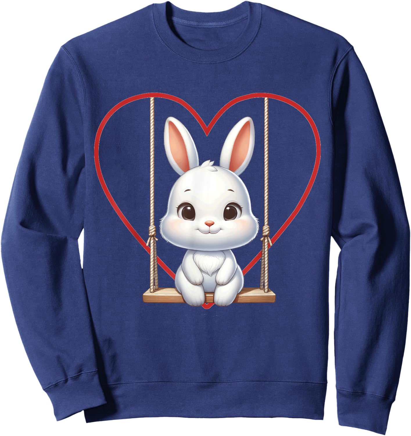 Cute Bunny Graphic Rabbit Women Girls Sweatshirt - Sweatshirt | Navy