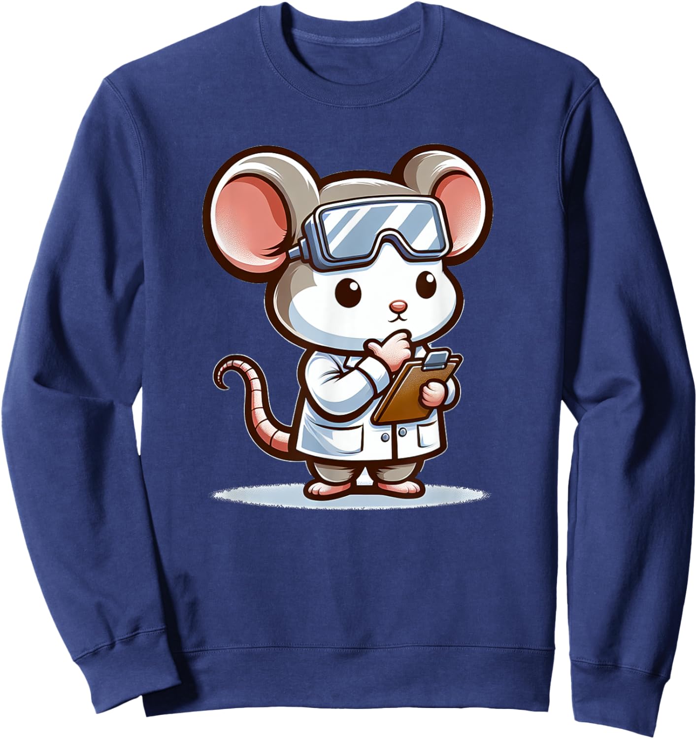 Cute Mouse Scientist Sweatshirt - Sweatshirt | Navy