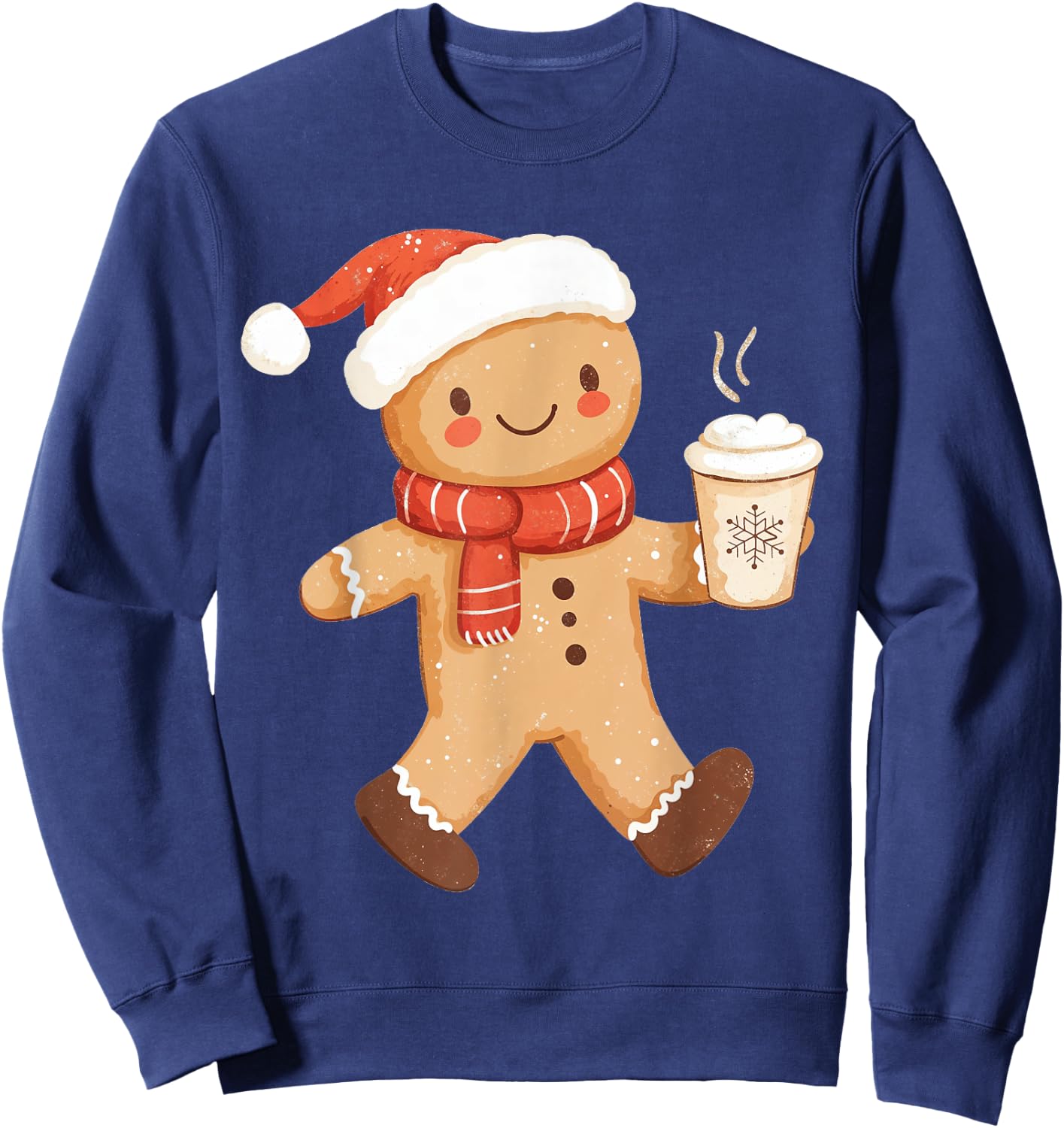 Gingerbread Coffee Lover Xmas Cookie Baking Women Christmas Sweatshirt - Sweatshirt | Navy