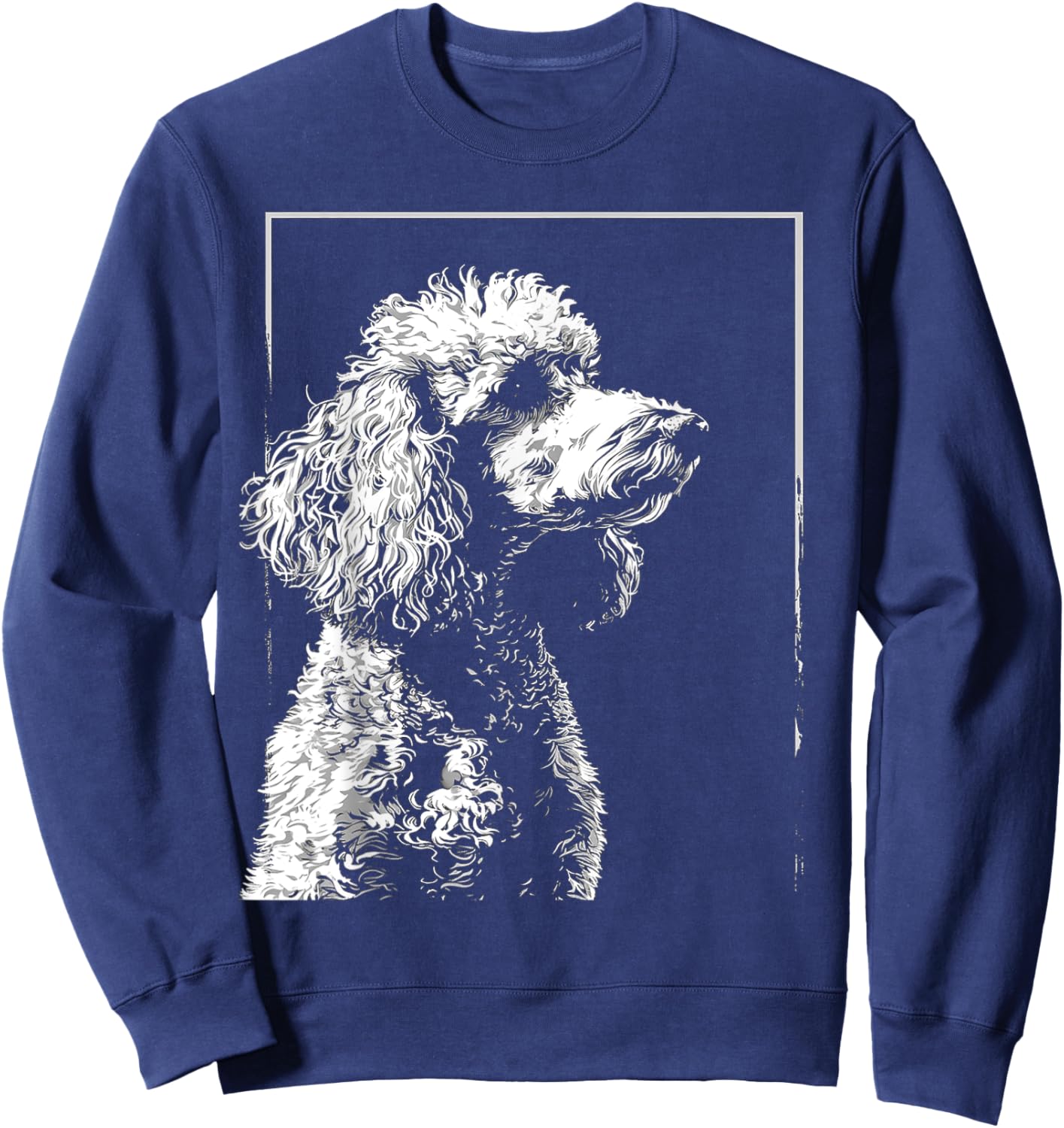 Poodle Motif Pet Art Dog Poodle Women Kids Sweatshirt - Sweatshirt | Navy