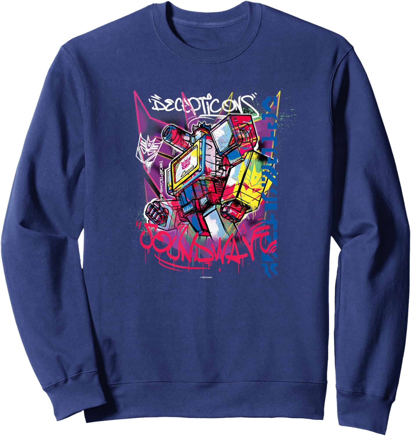 Transformers Soundwave Graffiti Painted Wall Portrait Sweatshirt - Sweatshirt | Navy