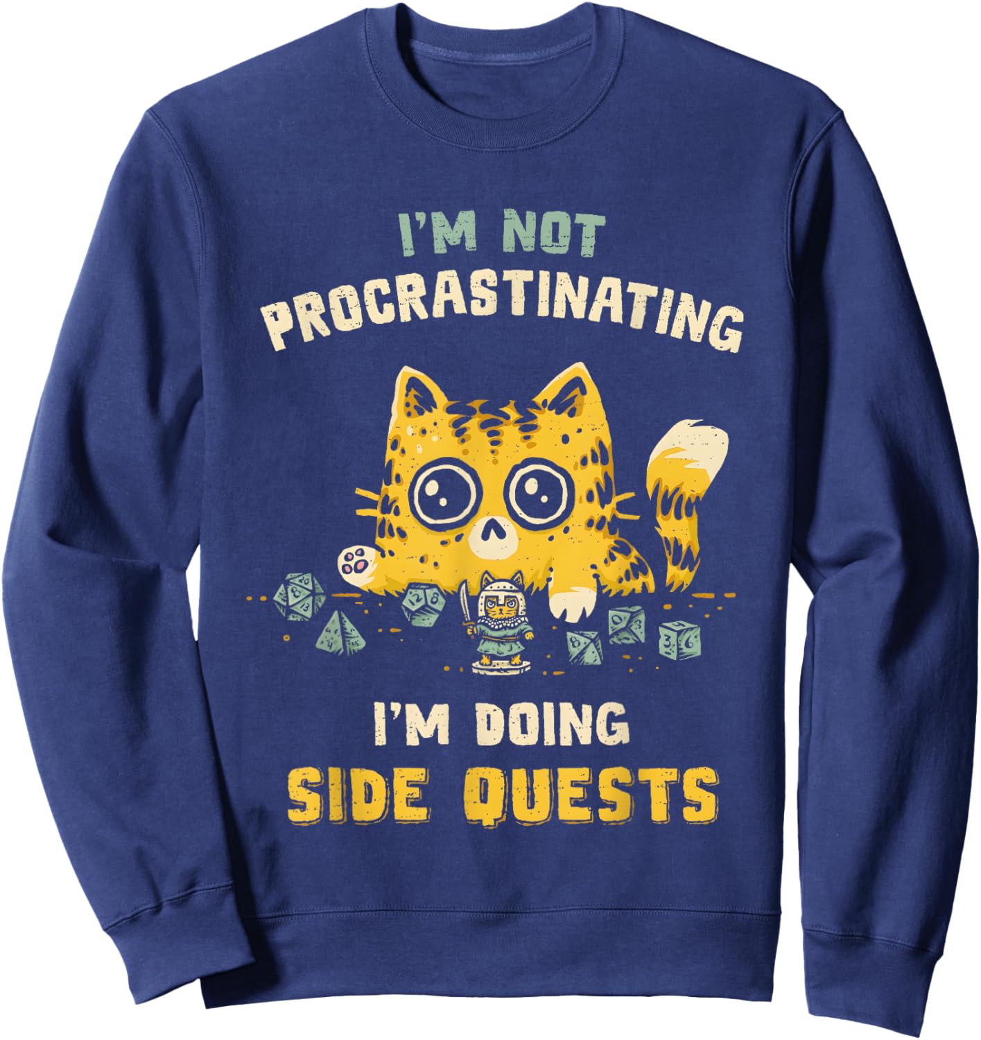 I’m Not Procrastinating I’m Doing Side Quests Cat Women Sweatshirt - Sweatshirt | Navy