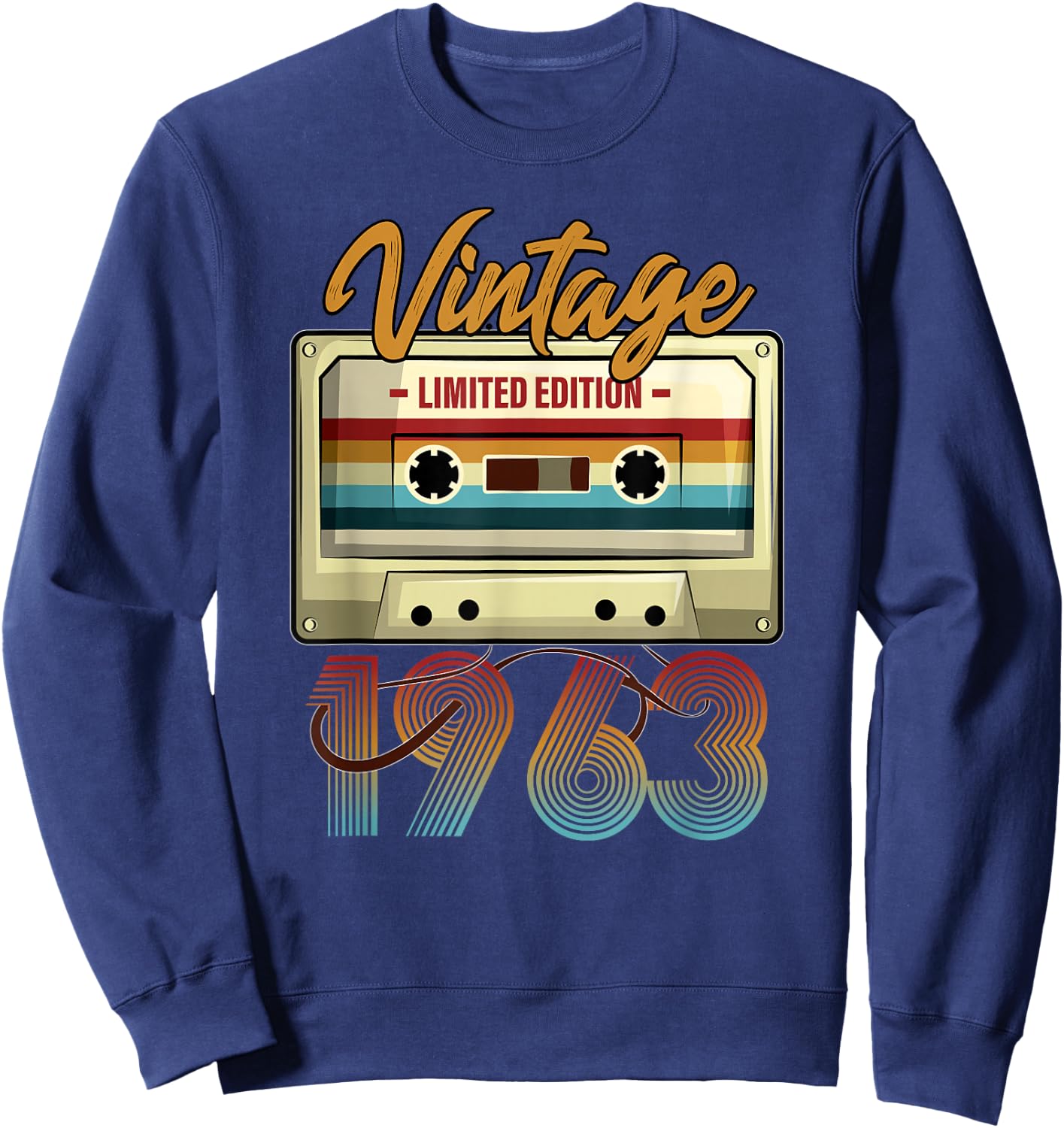 Vintage 1963 62nd birthday cassette tape women B-day Sweatshirt - Sweatshirt | Navy