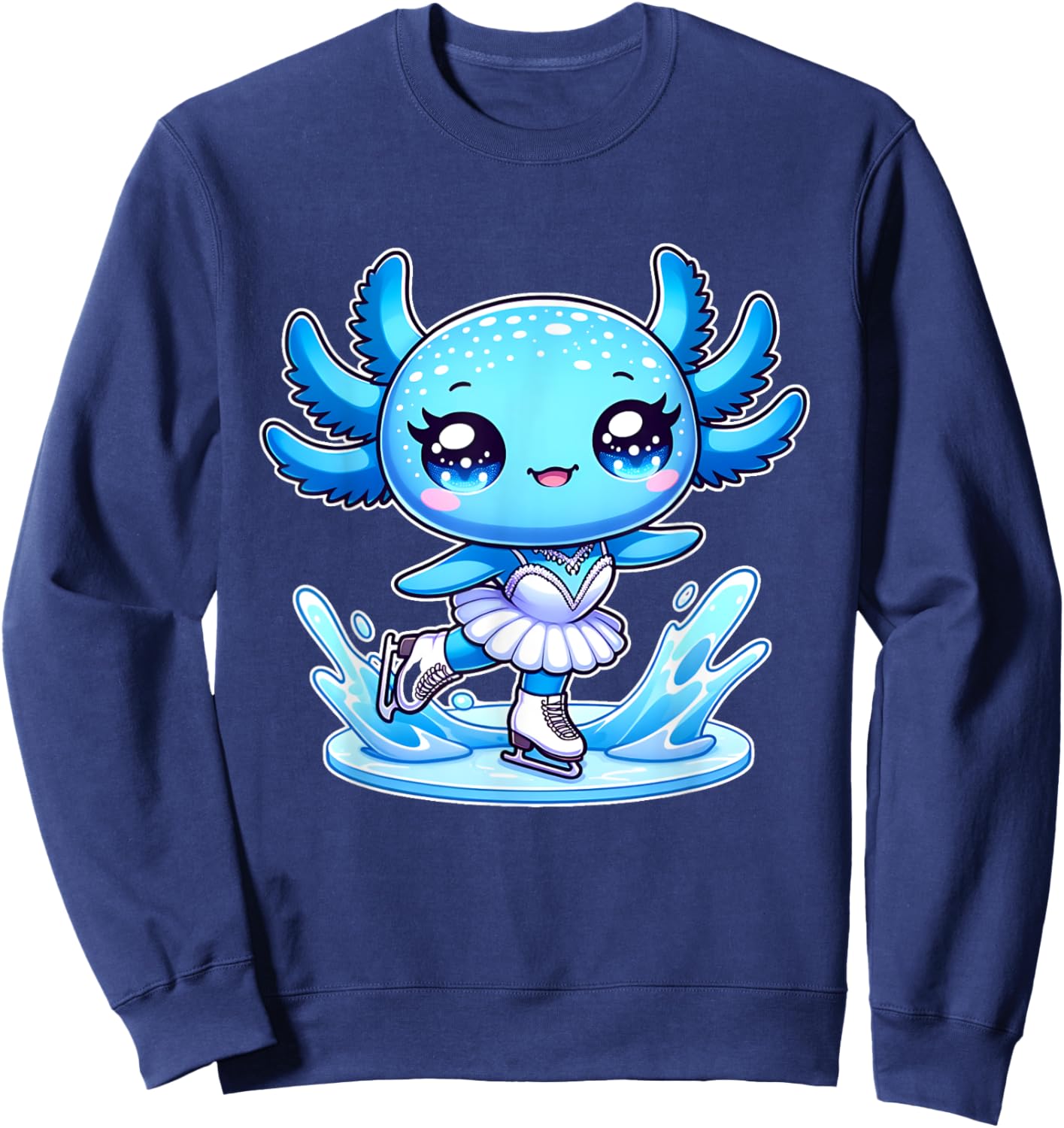 Funny ice skater Funny Axolotl Ice Skating Sweatshirt - Sweatshirt | Navy