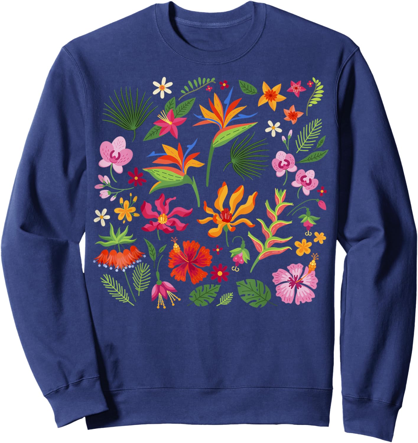Hawaii Tropical Island Hawaiian Flowers Aloha State Sweatshirt - Sweatshirt | Navy