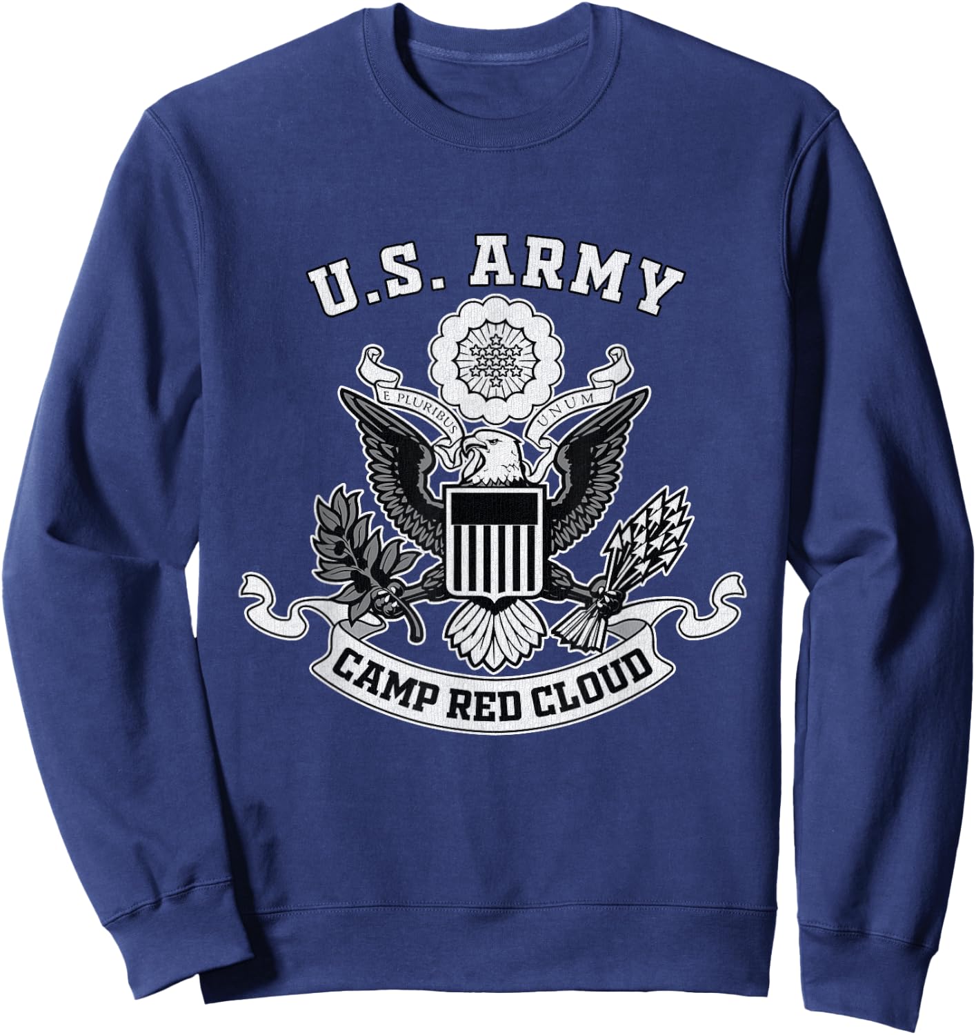 Camp Red Cloud South Korea Military Base Eagle Emblem Sweatshirt - Sweatshirt | Navy