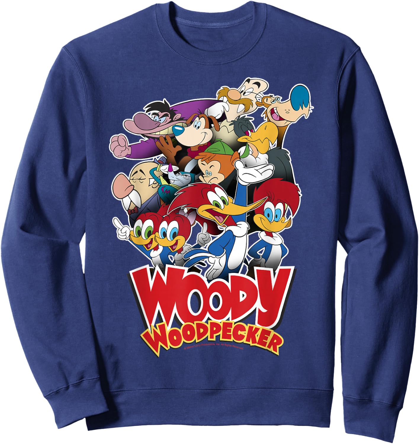 Woody Woodpecker Group Shot Vintage Poster Sweatshirt - Sweatshirt | Navy