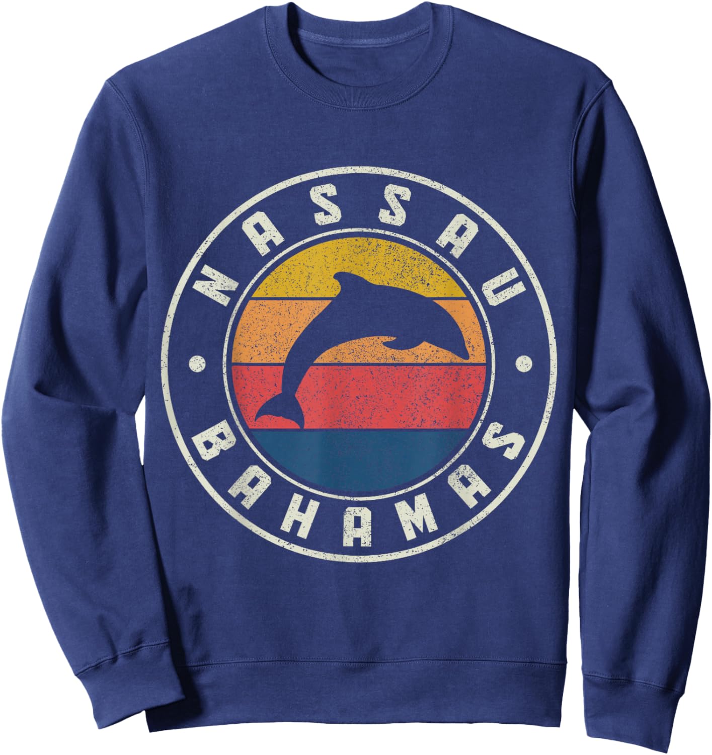 Nassau Bahamas Dolphin Souvenir Vintage Sweatshirt - Sweatshirt | Navy