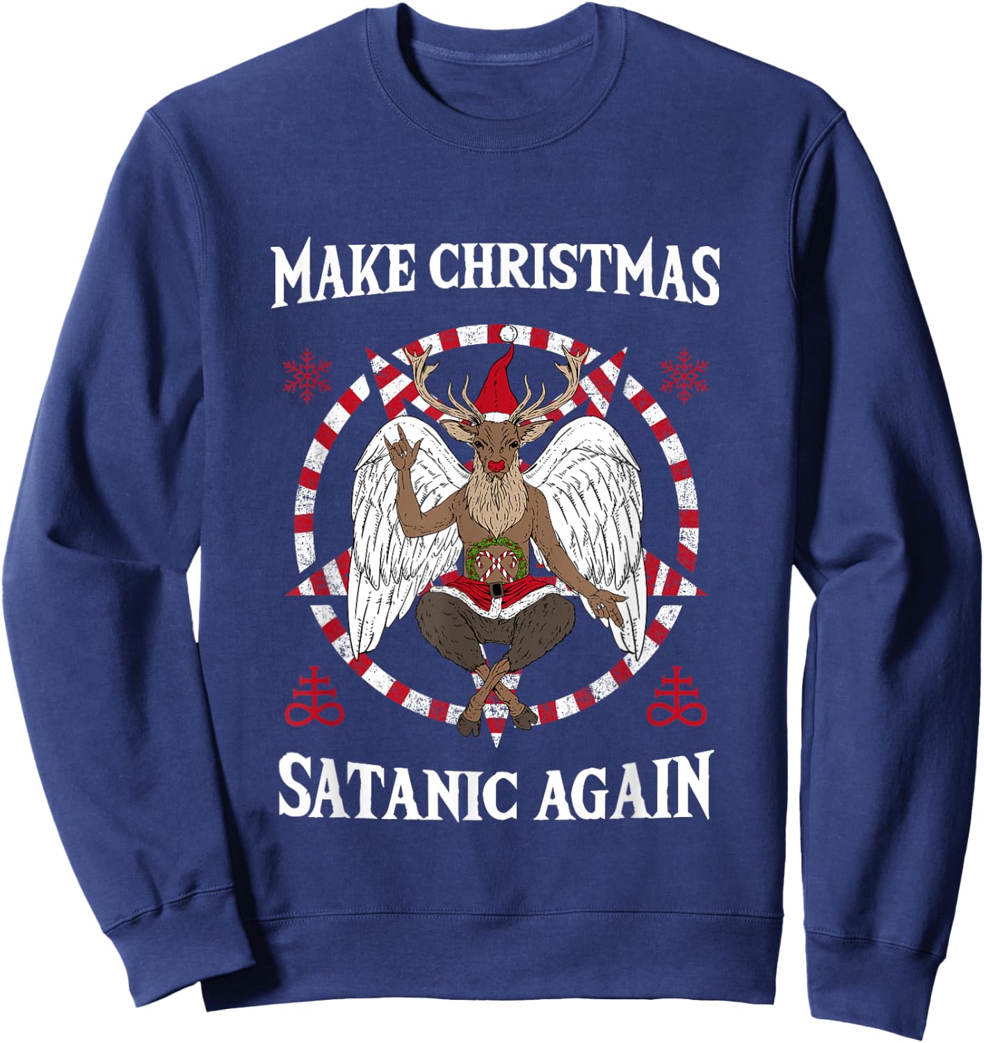 Make Christmas Satanic Again I Pentagram Death Metal Costume Sweatshirt - Sweatshirt | Navy