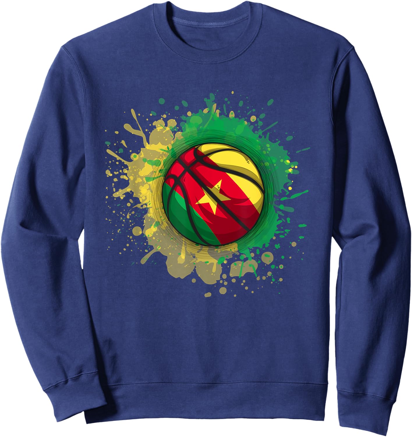 Basketball Flag Cameroon Sweatshirt - Sweatshirt | Navy